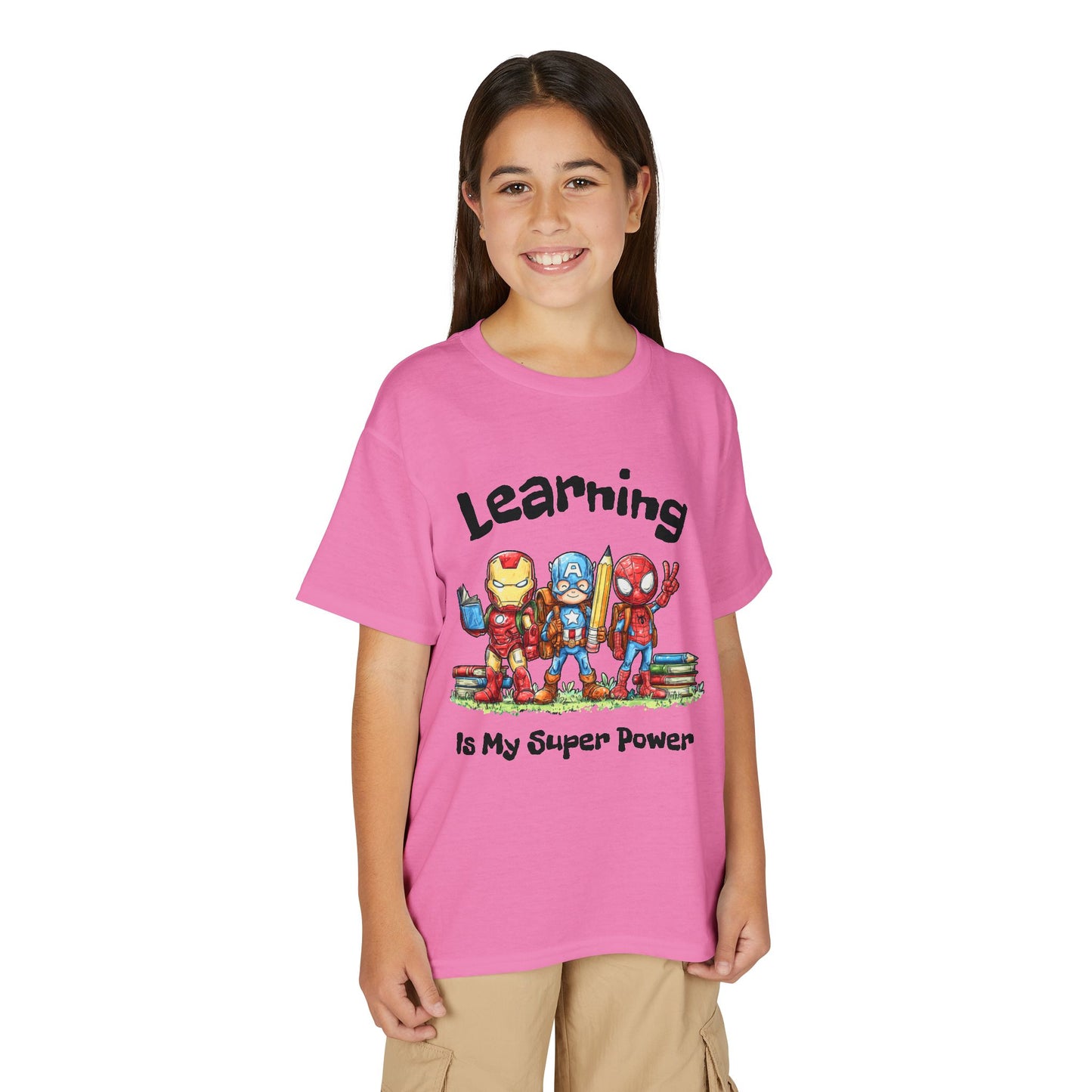 "Learning Is My Super Power" Youth Graphic Tee (Heroes Design)