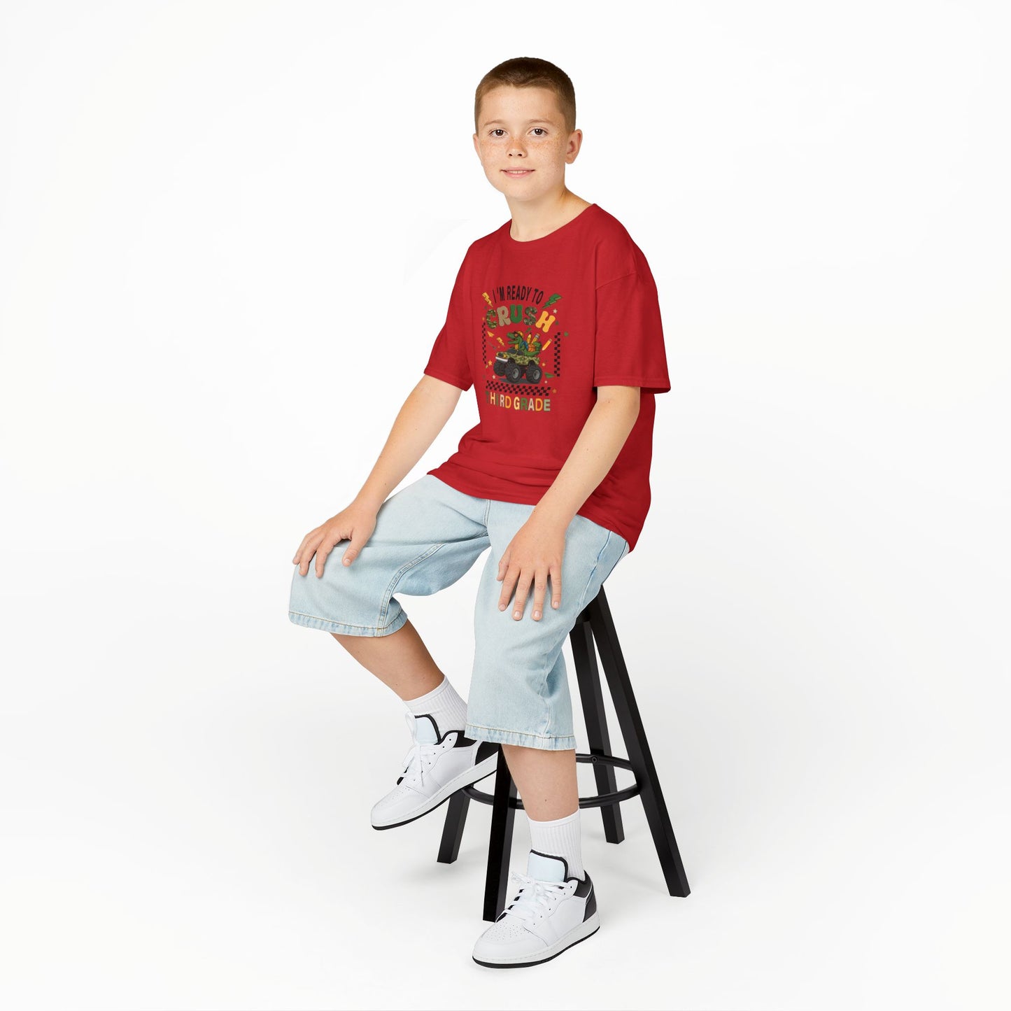 Kids Tee — “Ready to Crush Third Grade” Monster Truck Back-to-School Shirt