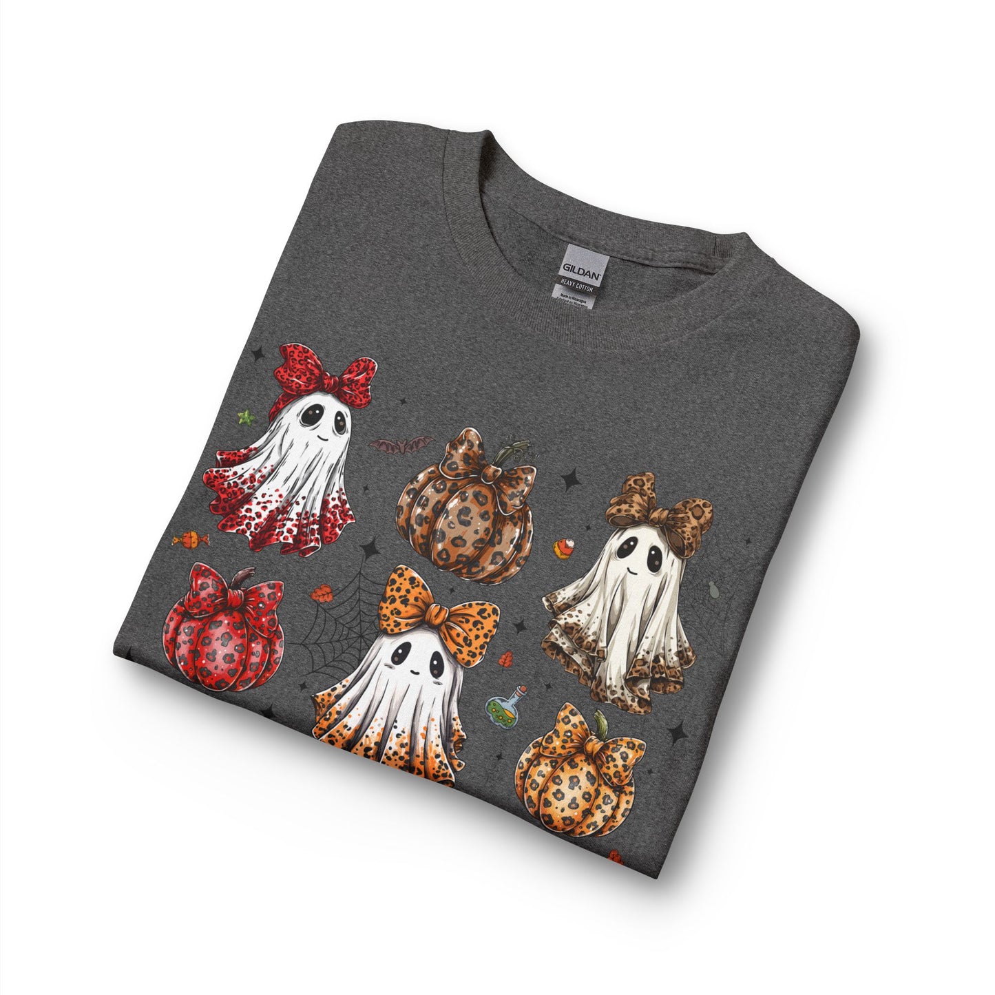 Boujee Ghost Pumpkin Long Sleeve Shirt — Cute Ghosts with Bows & Leopard Pumpkins