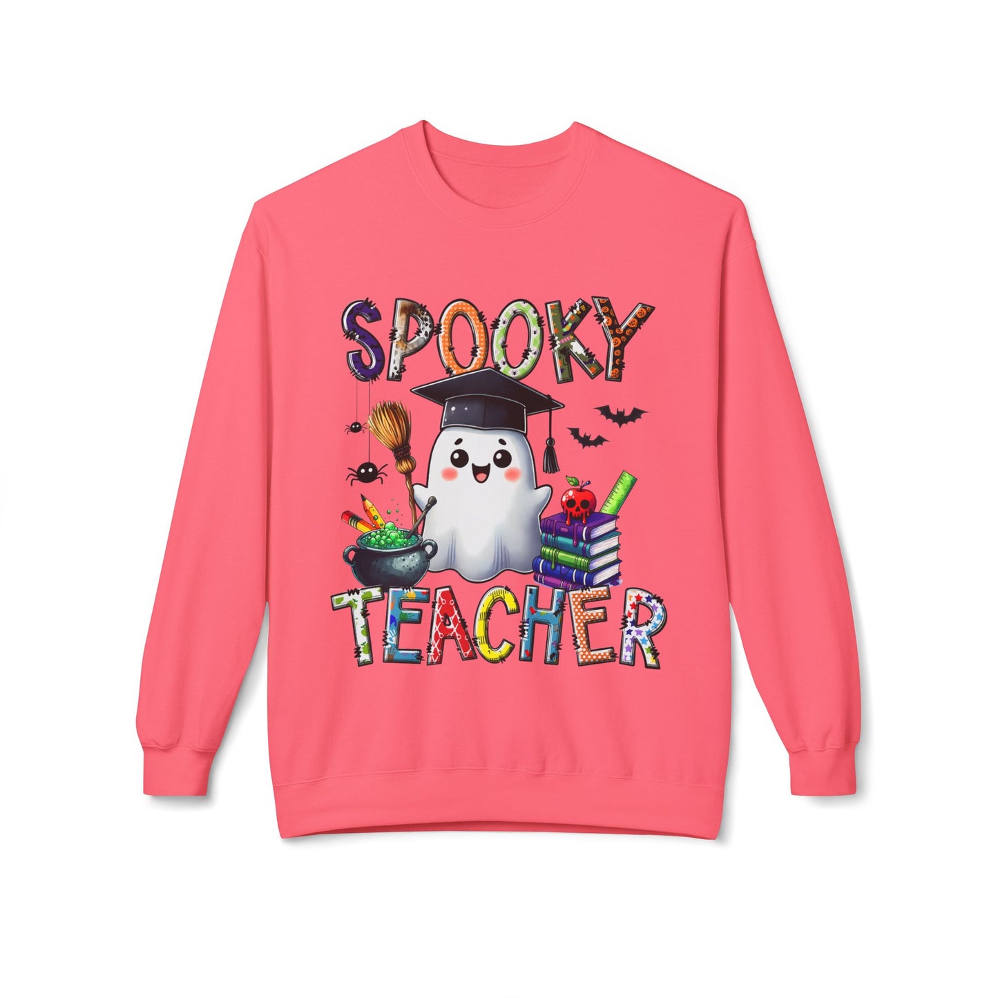 Spooky Teacher Sweatshirt – Halloween Ghost Teacher Crewneck