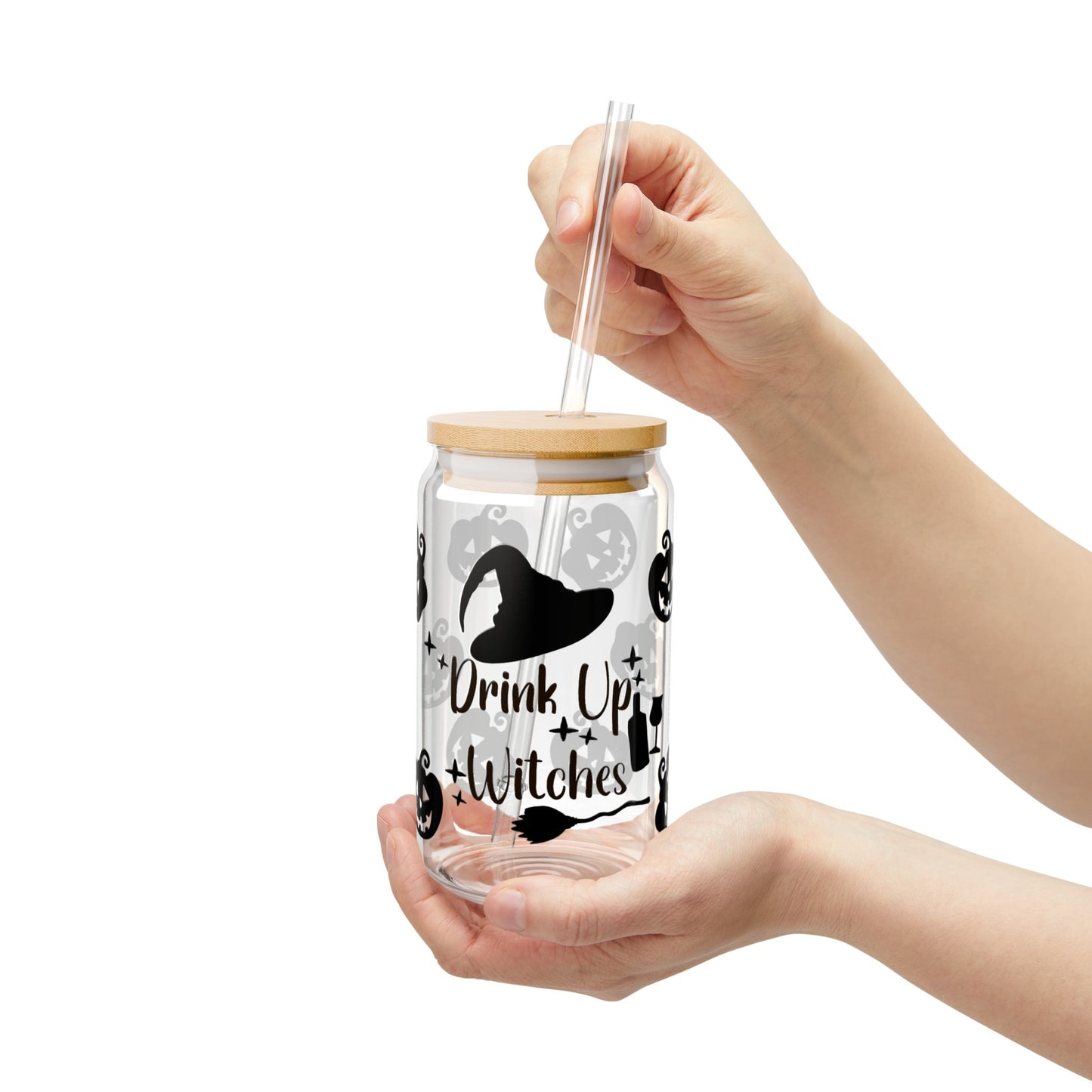 'Drink Up Witches' Halloween Witch & Jack-O'-Lantern Tumbler (16 oz)