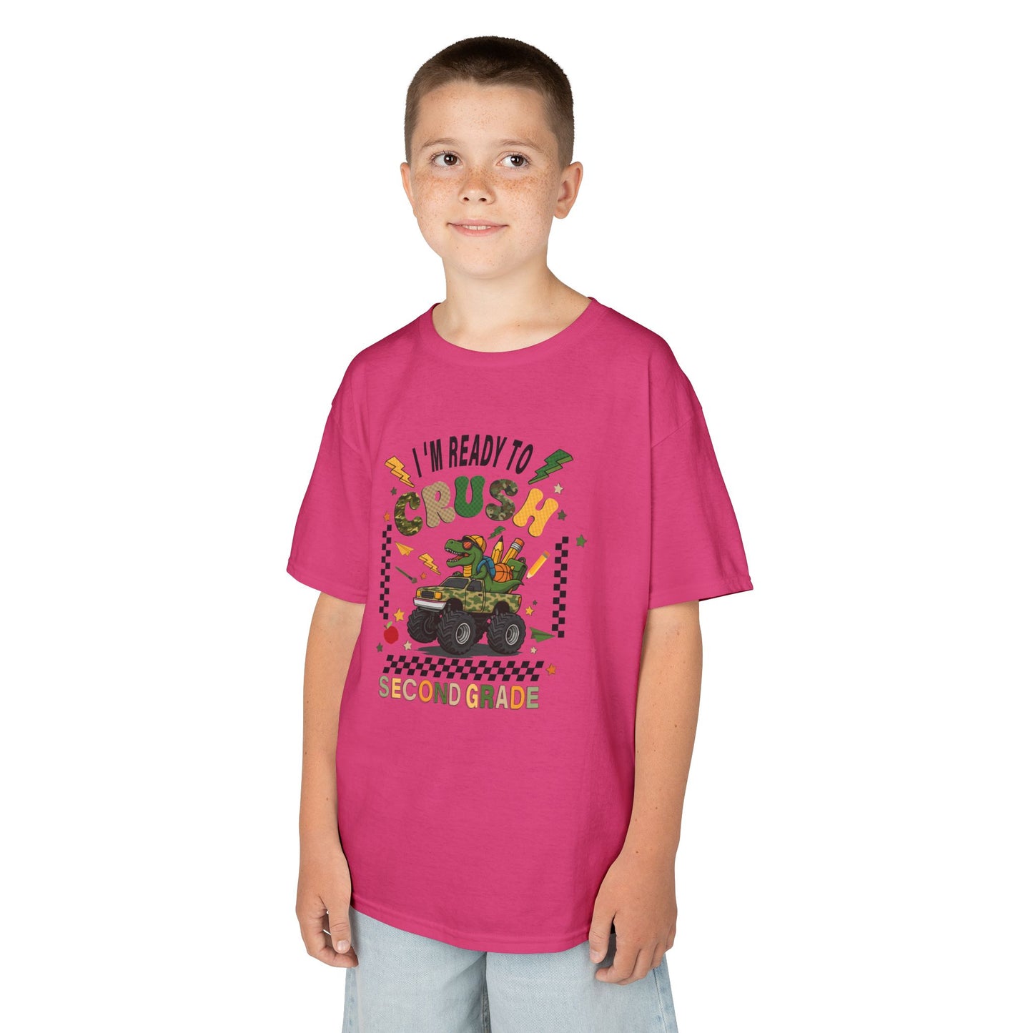 Kids Tee — "I'm Ready to Crush Second Grade" Monster Truck Back-to-School Shirt