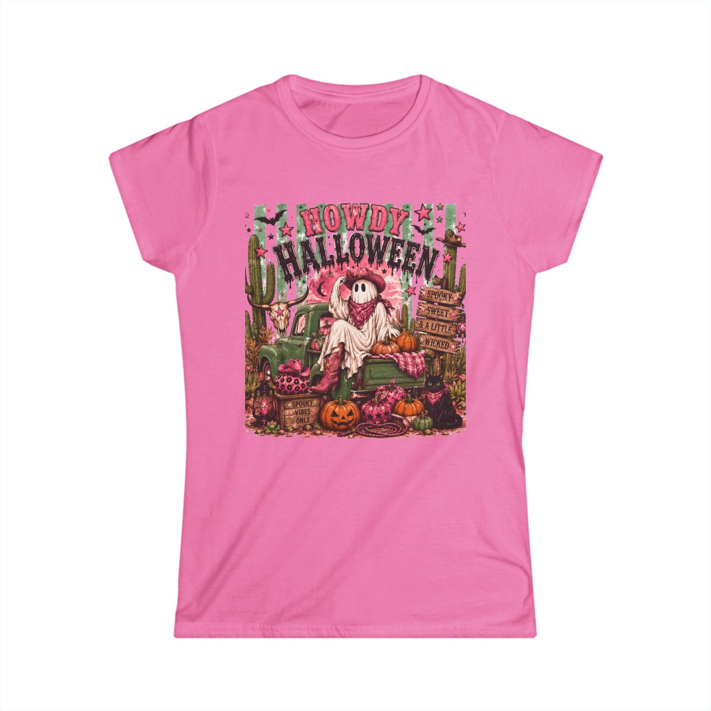 Howdy Halloween Pink Western Ghost Graphic Tee