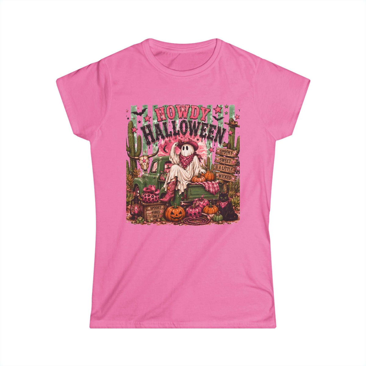 Howdy Halloween Pink Western Ghost Graphic Tee