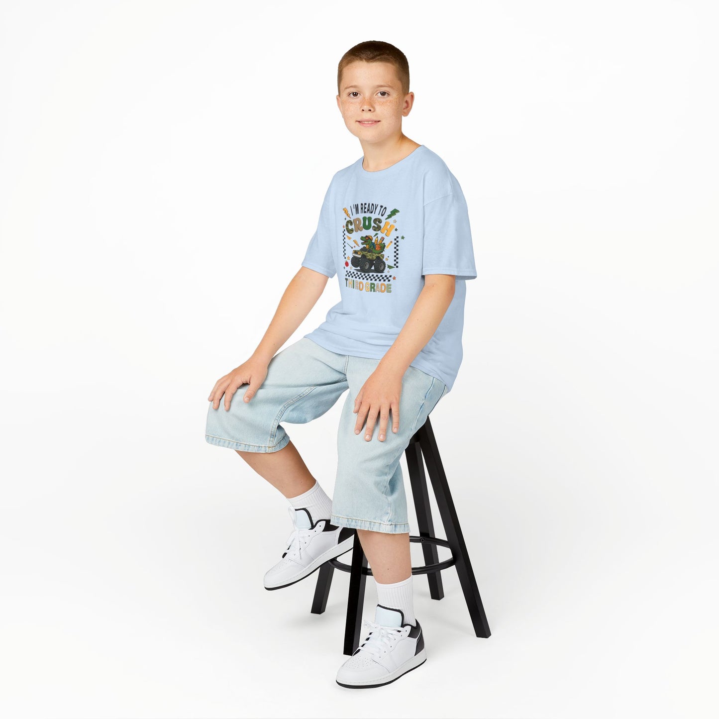 Kids Tee — “Ready to Crush Third Grade” Monster Truck Back-to-School Shirt