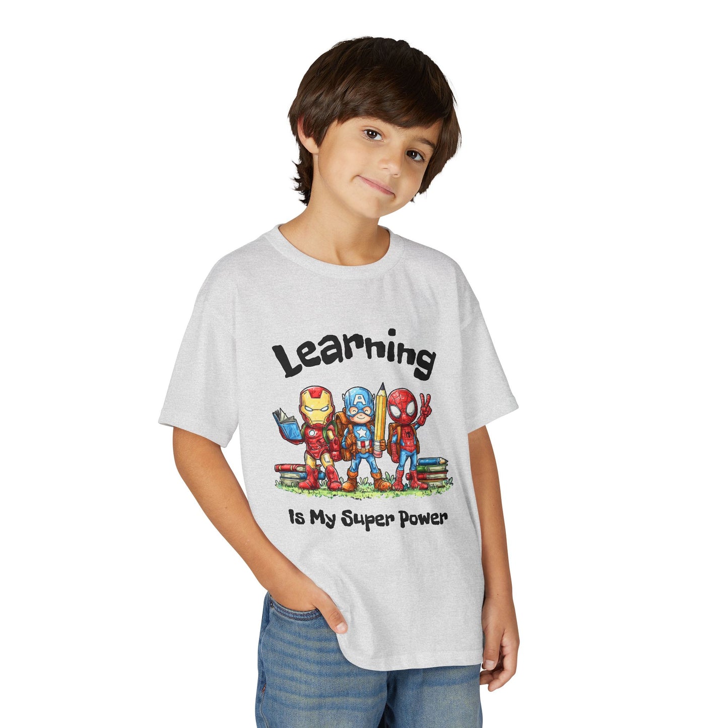 "Learning Is My Super Power" Youth Graphic Tee (Heroes Design)