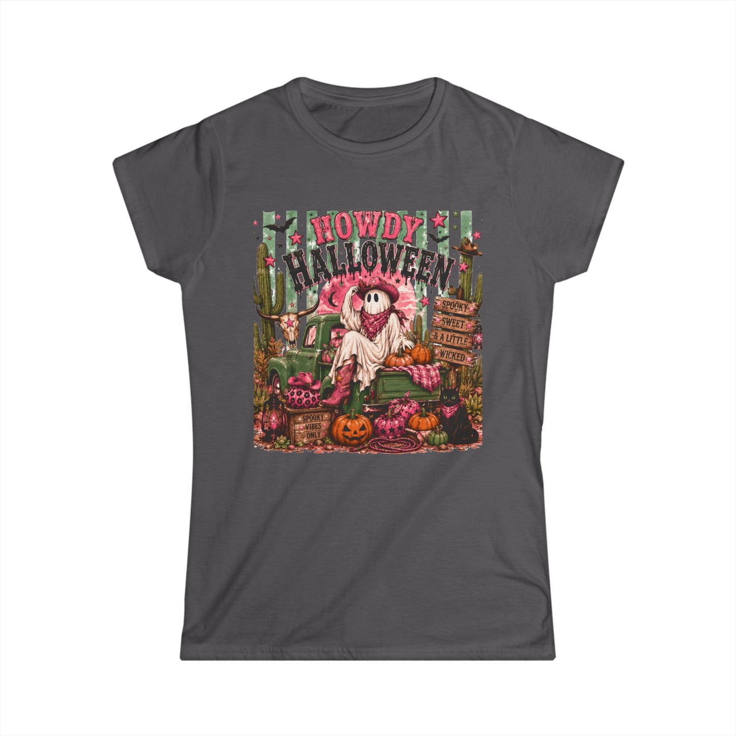 Howdy Halloween Pink Western Ghost Graphic Tee
