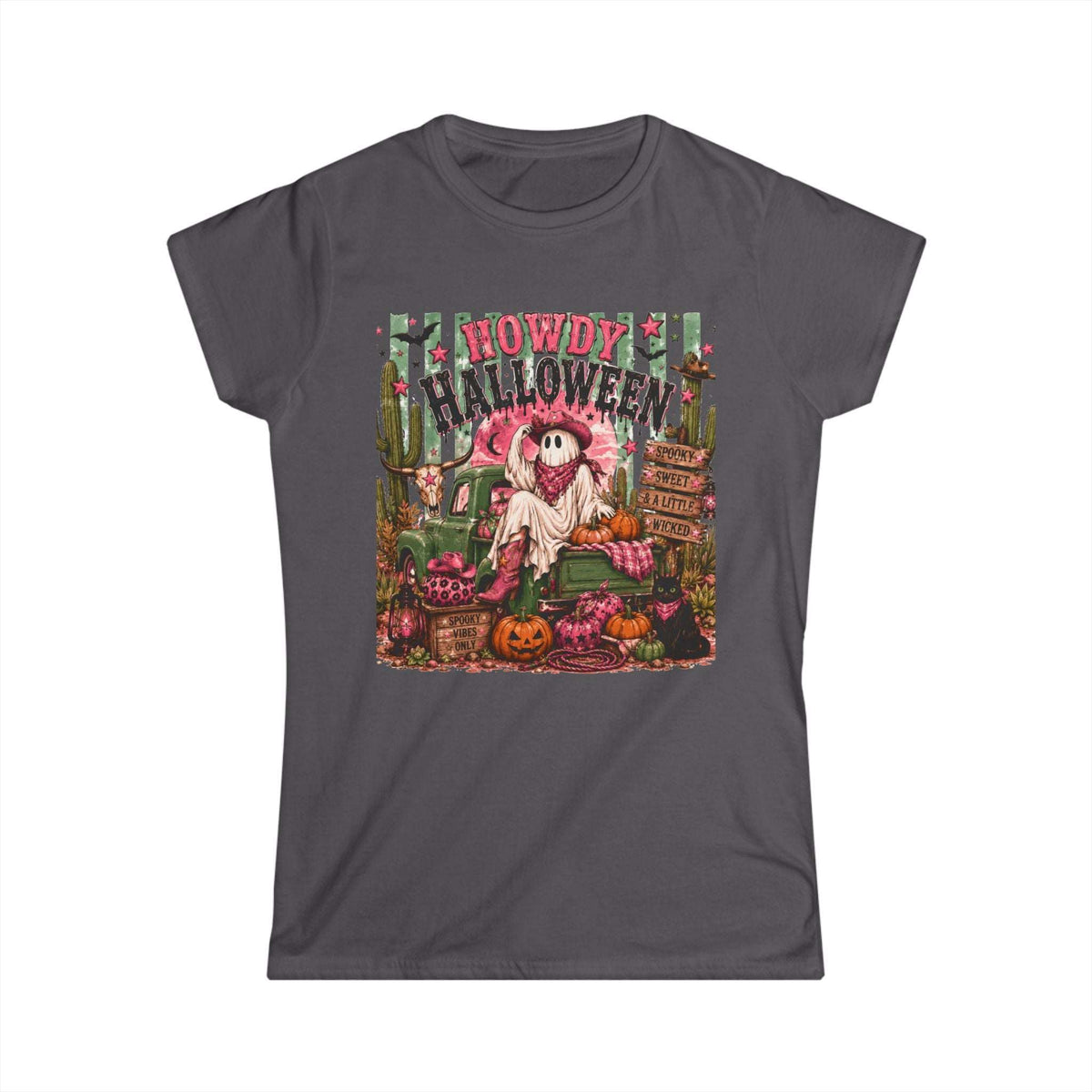 Howdy Halloween Pink Western Ghost Graphic Tee