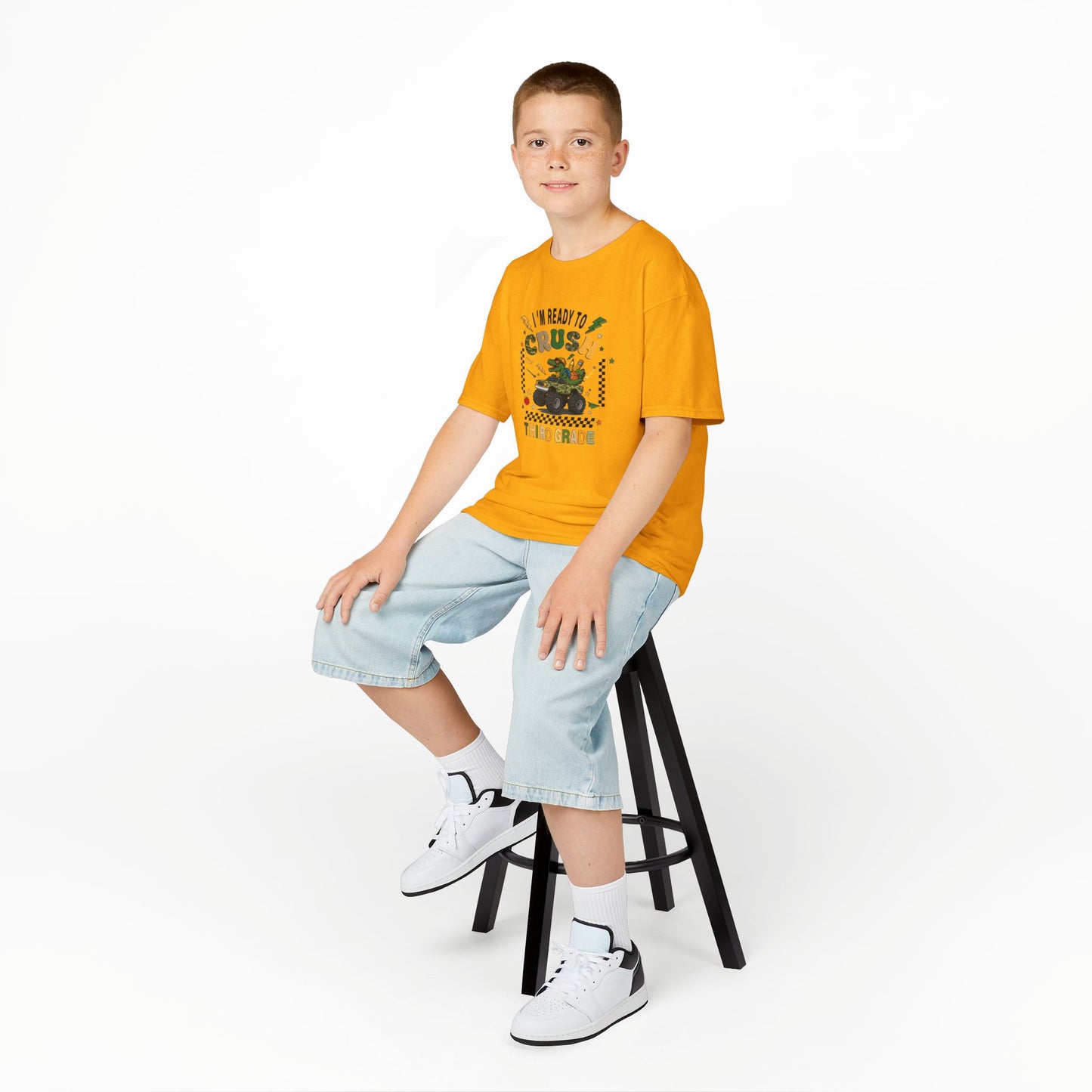 Kids Tee — “Ready to Crush Third Grade” Monster Truck Back-to-School Shirt