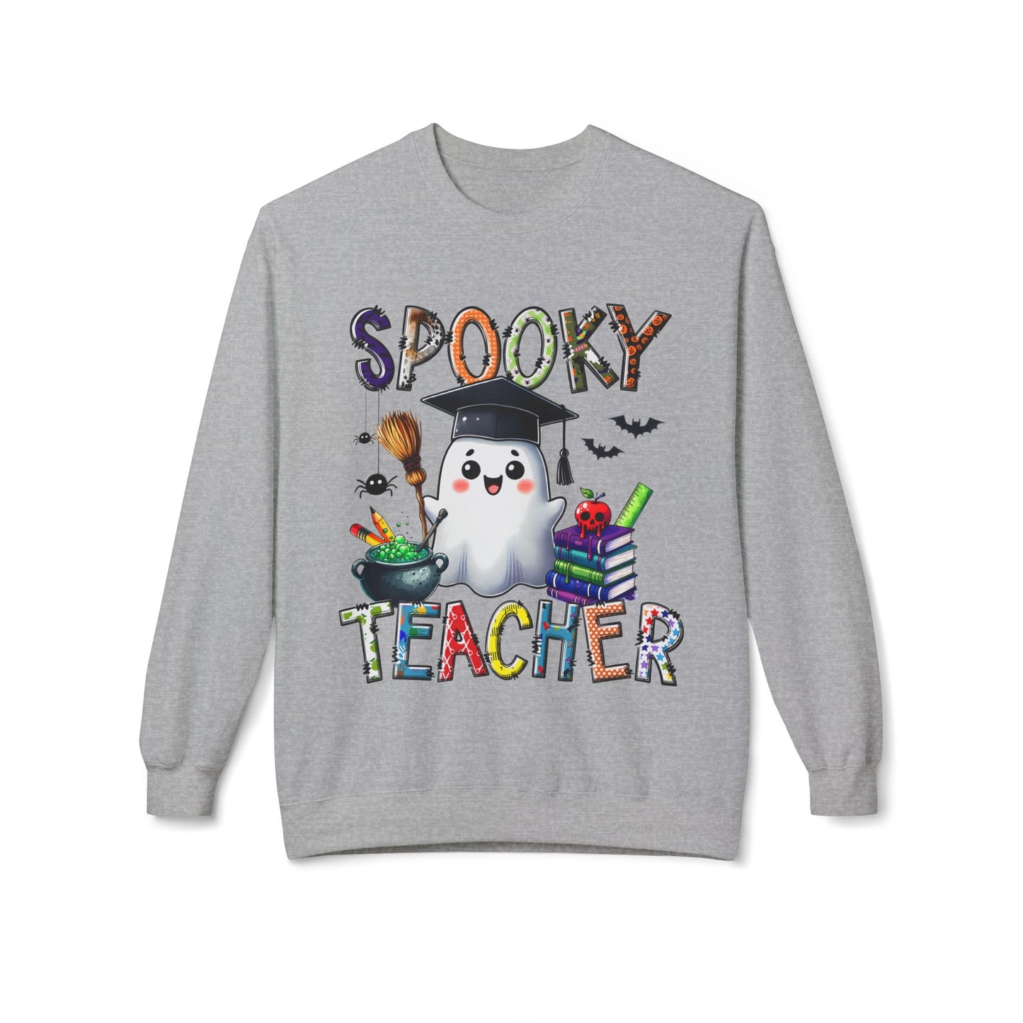 Spooky Teacher Sweatshirt – Halloween Ghost Teacher Crewneck