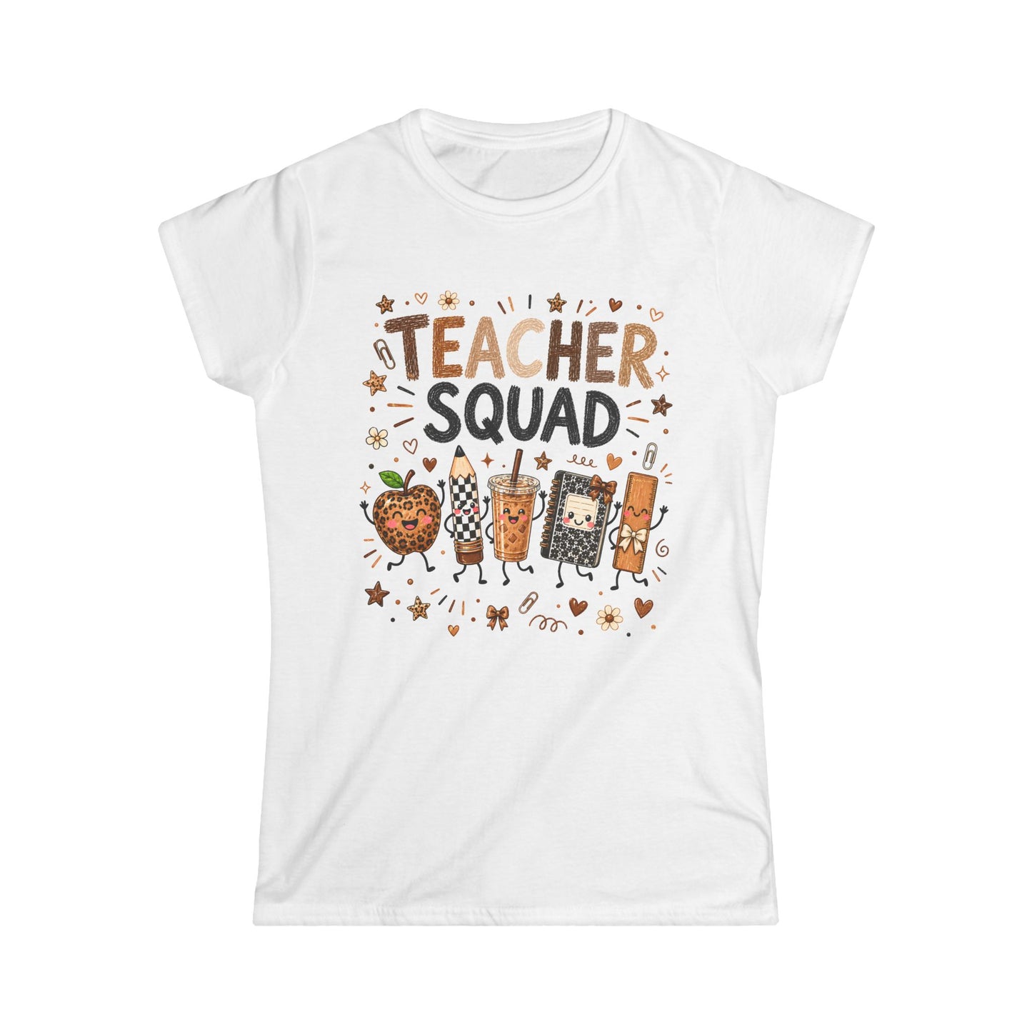 Teacher Squad T-Shirt — Cute School Supplies Graphic Tee for Female Teachers