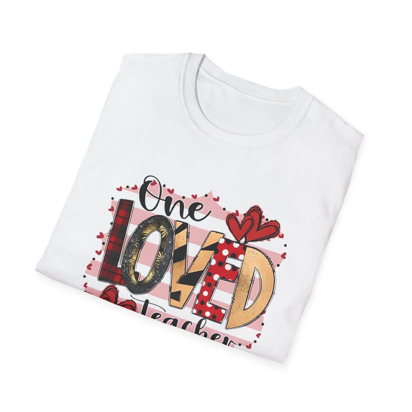 One Loved Teacher T-Shirt — Cute Plaid & Hearts Teacher Appreciation Tee