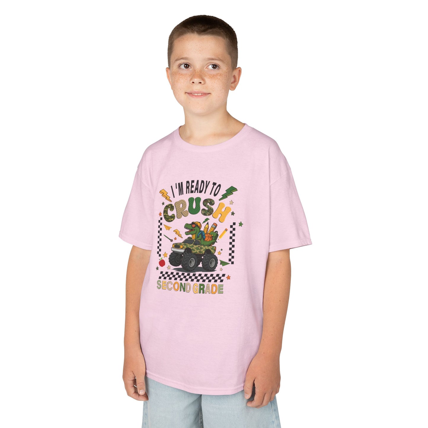 Kids Tee — "I'm Ready to Crush Second Grade" Monster Truck Back-to-School Shirt