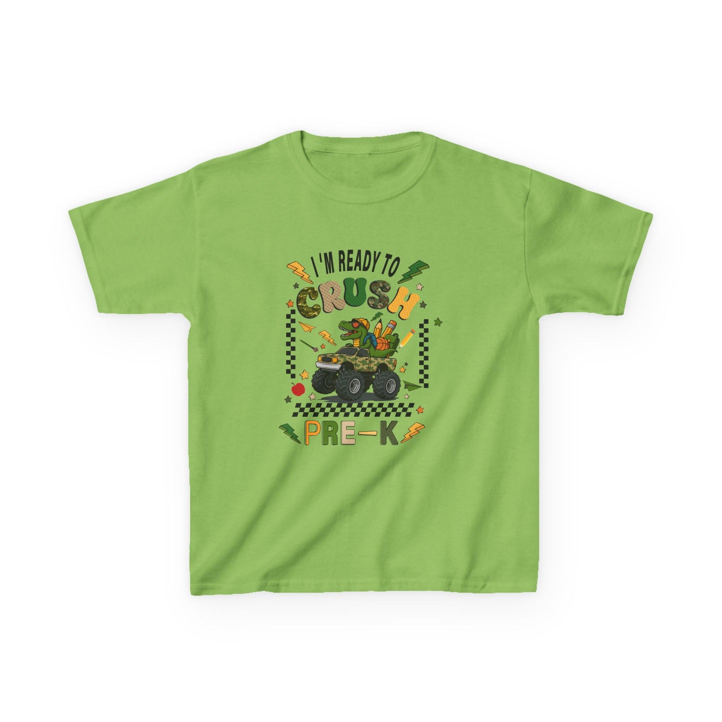Kids Tee — “I’m Ready to Crush Pre-K” Monster Truck Preschool Shirt