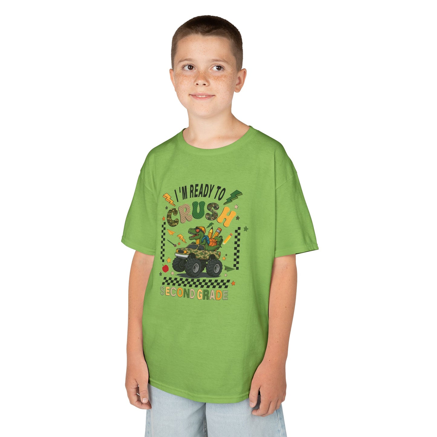 Kids Tee — "I'm Ready to Crush Second Grade" Monster Truck Back-to-School Shirt