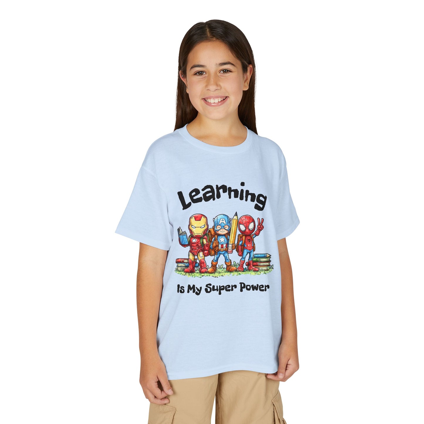"Learning Is My Super Power" Youth Graphic Tee (Heroes Design)