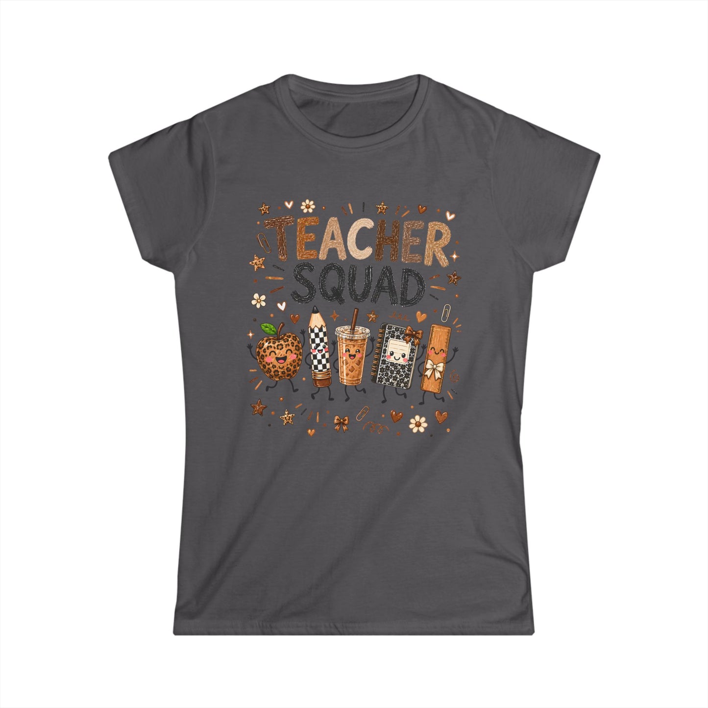 Teacher Squad T-Shirt — Cute School Supplies Graphic Tee for Female Teachers
