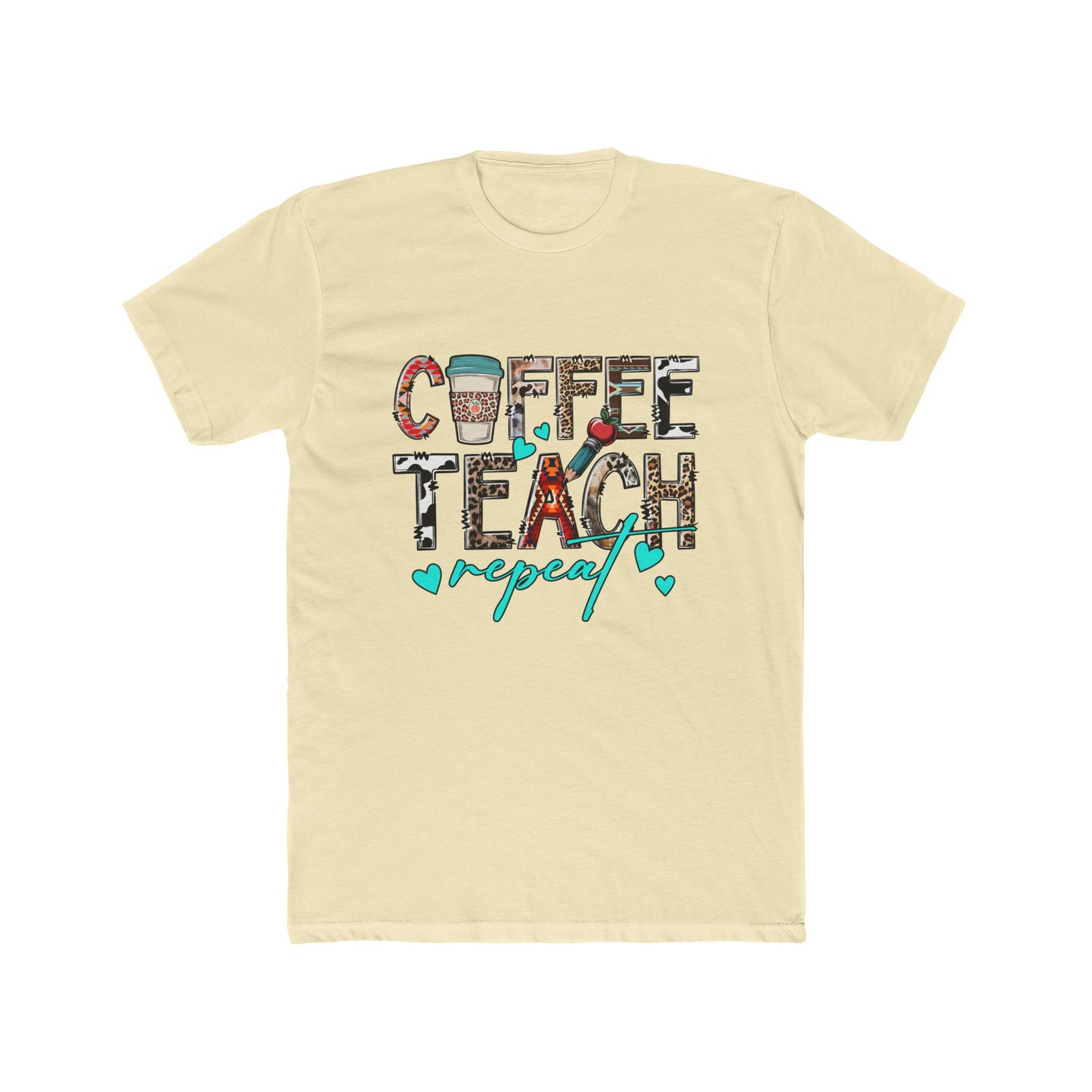 Coffee Teach Repeat Tee — Cute Teacher Coffee T‑Shirt