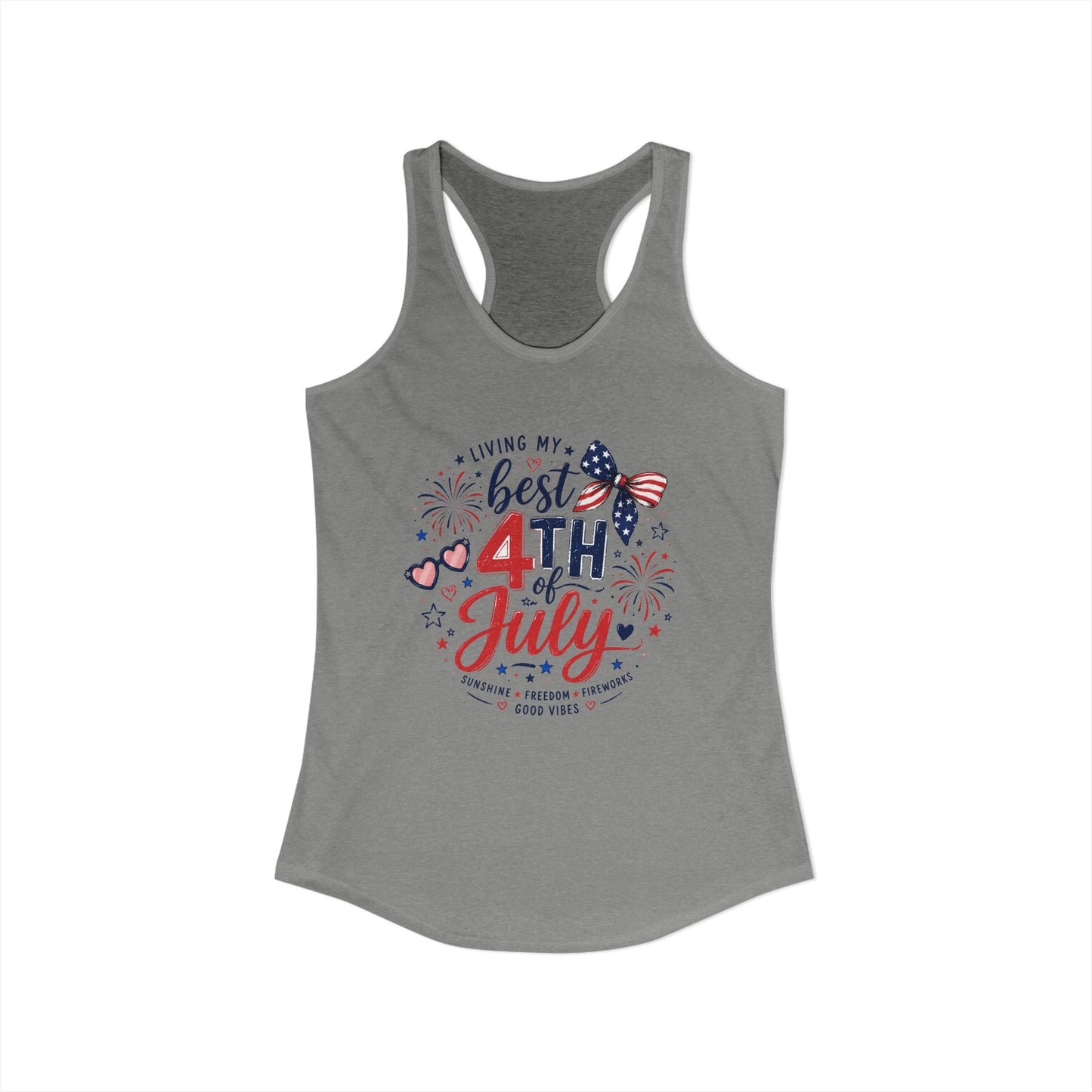 4th of July Women's Racerback Tank — Patriotic Independence Day Tank Top