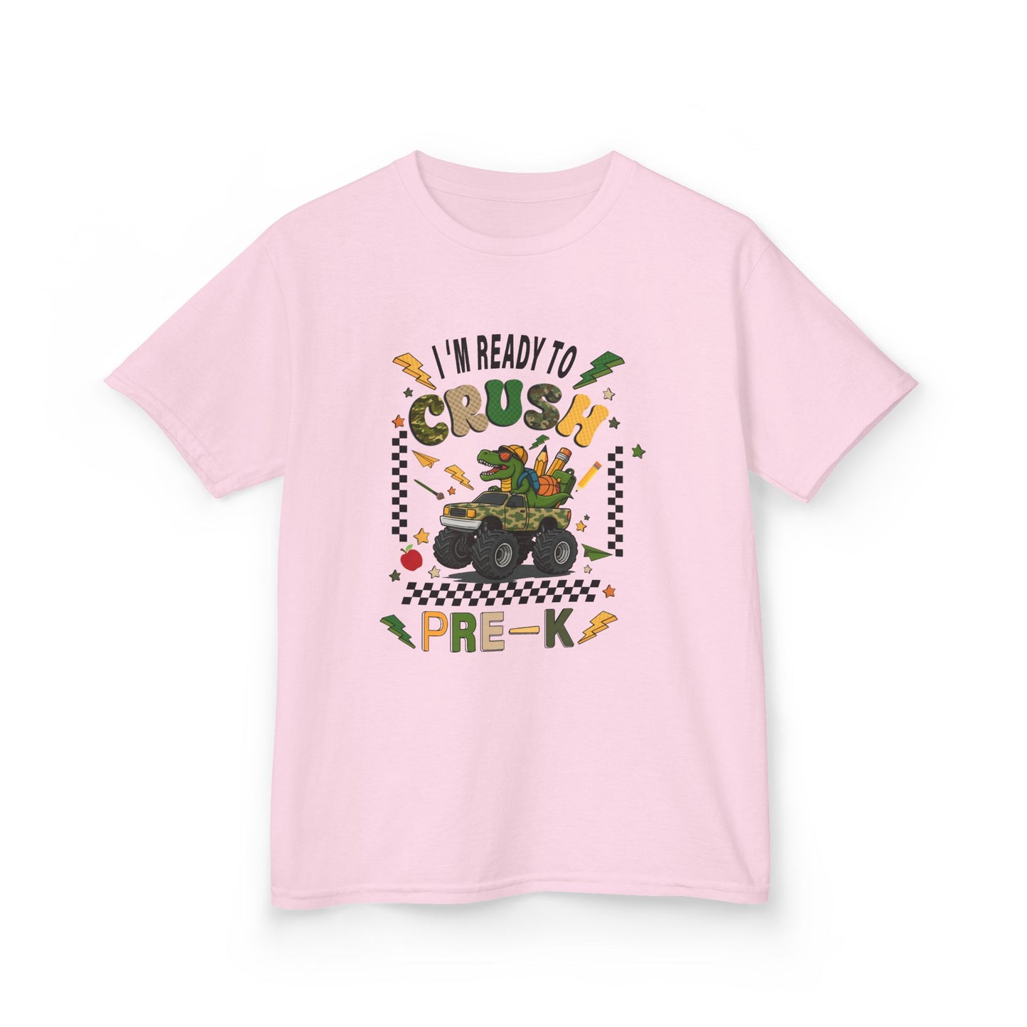 Kids Tee — “I’m Ready to Crush Pre-K” Monster Truck Preschool Shirt