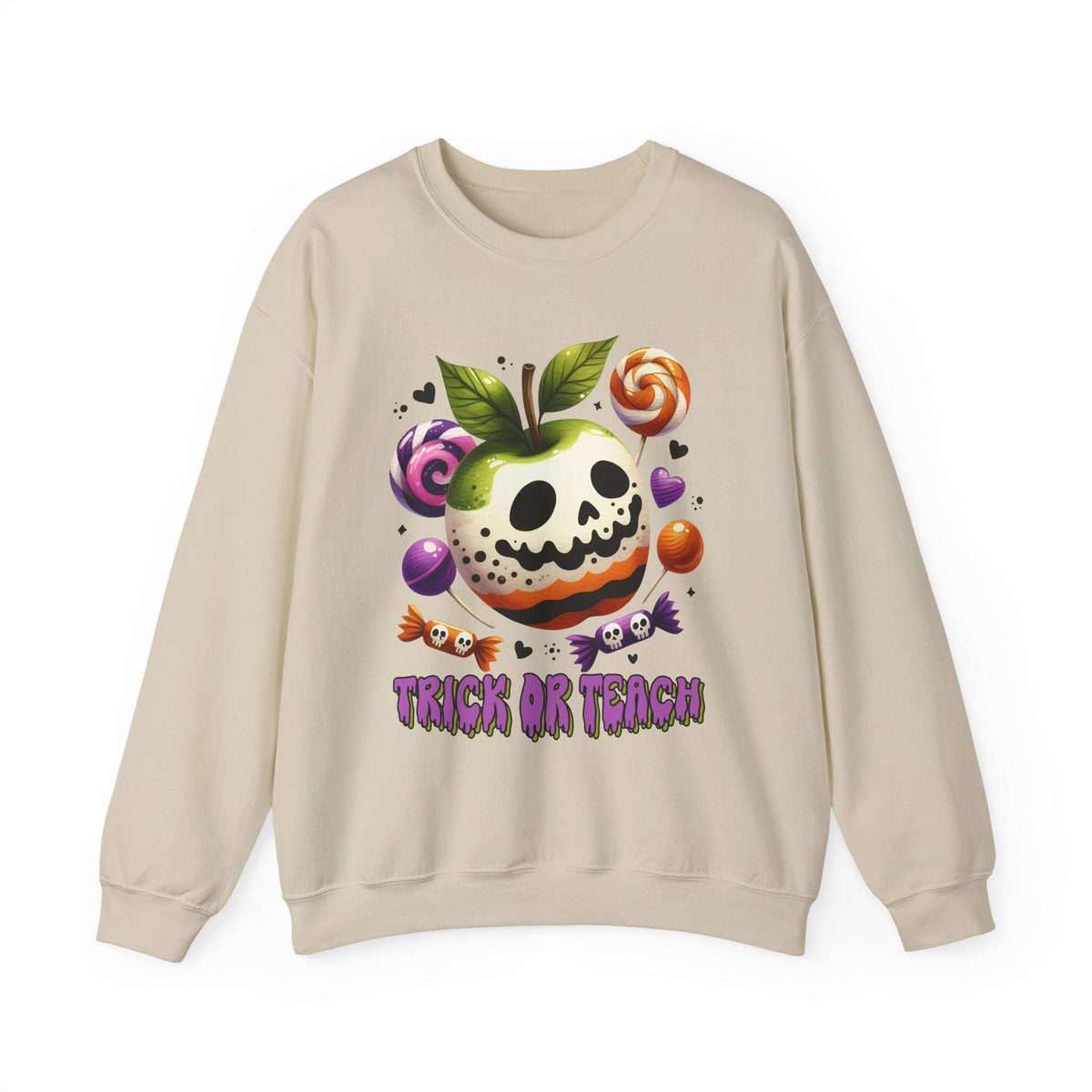 Trick or Teach Teacher Sweatshirt — Candy Apple “Trick or Treat” Crewneck
