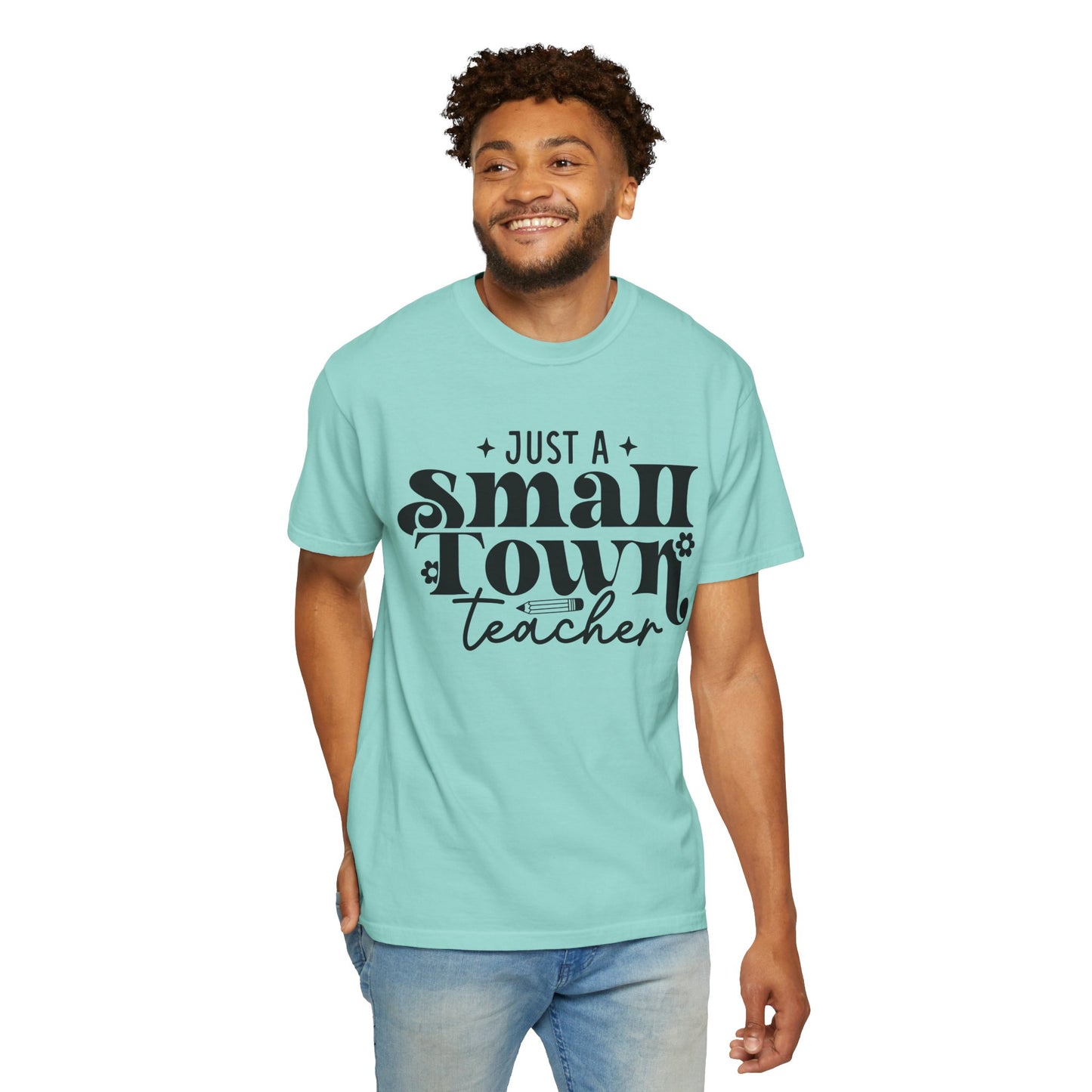 Just a Small Town Teacher T-Shirt — Retro Script Teacher Gift