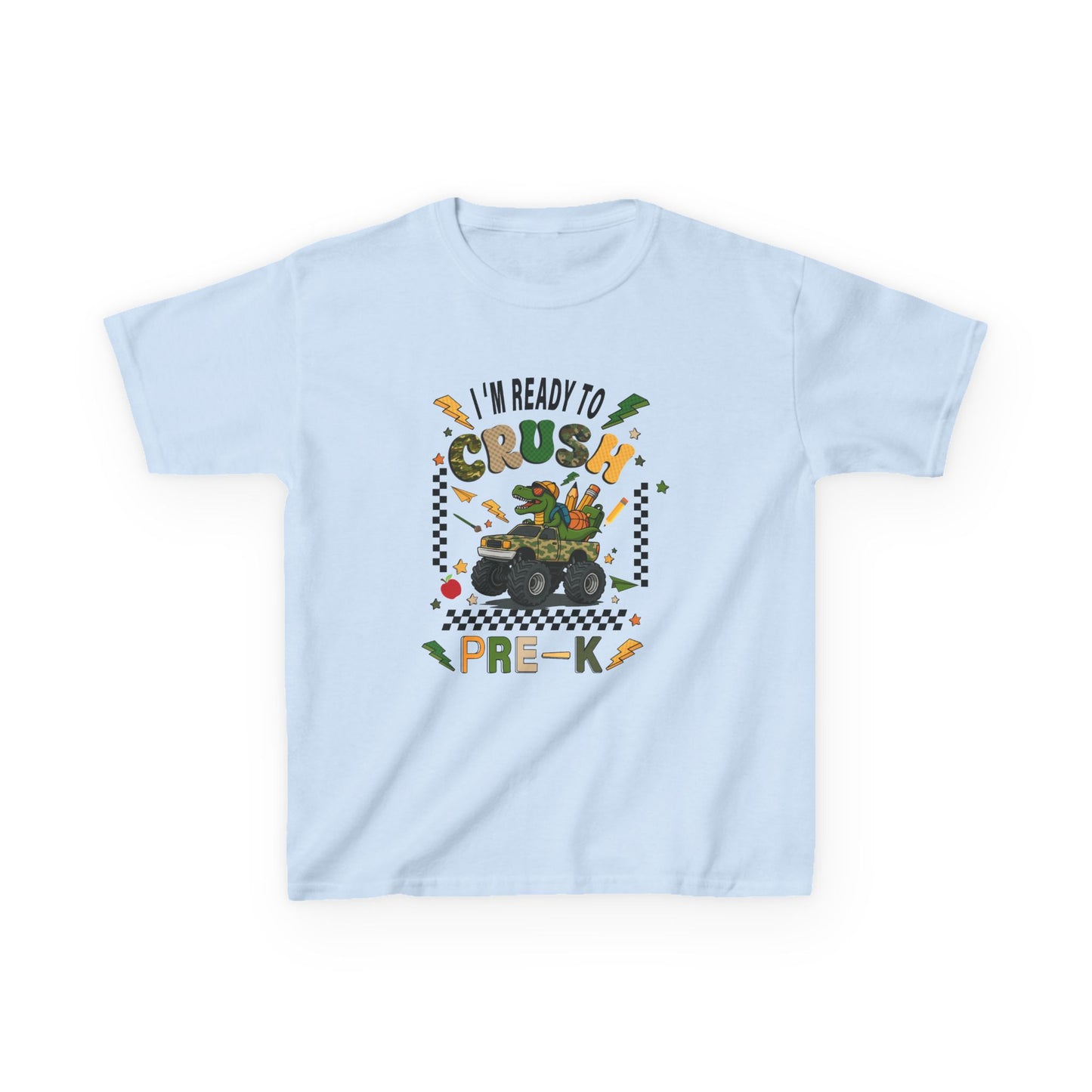 Kids Tee — “I’m Ready to Crush Pre-K” Monster Truck Preschool Shirt