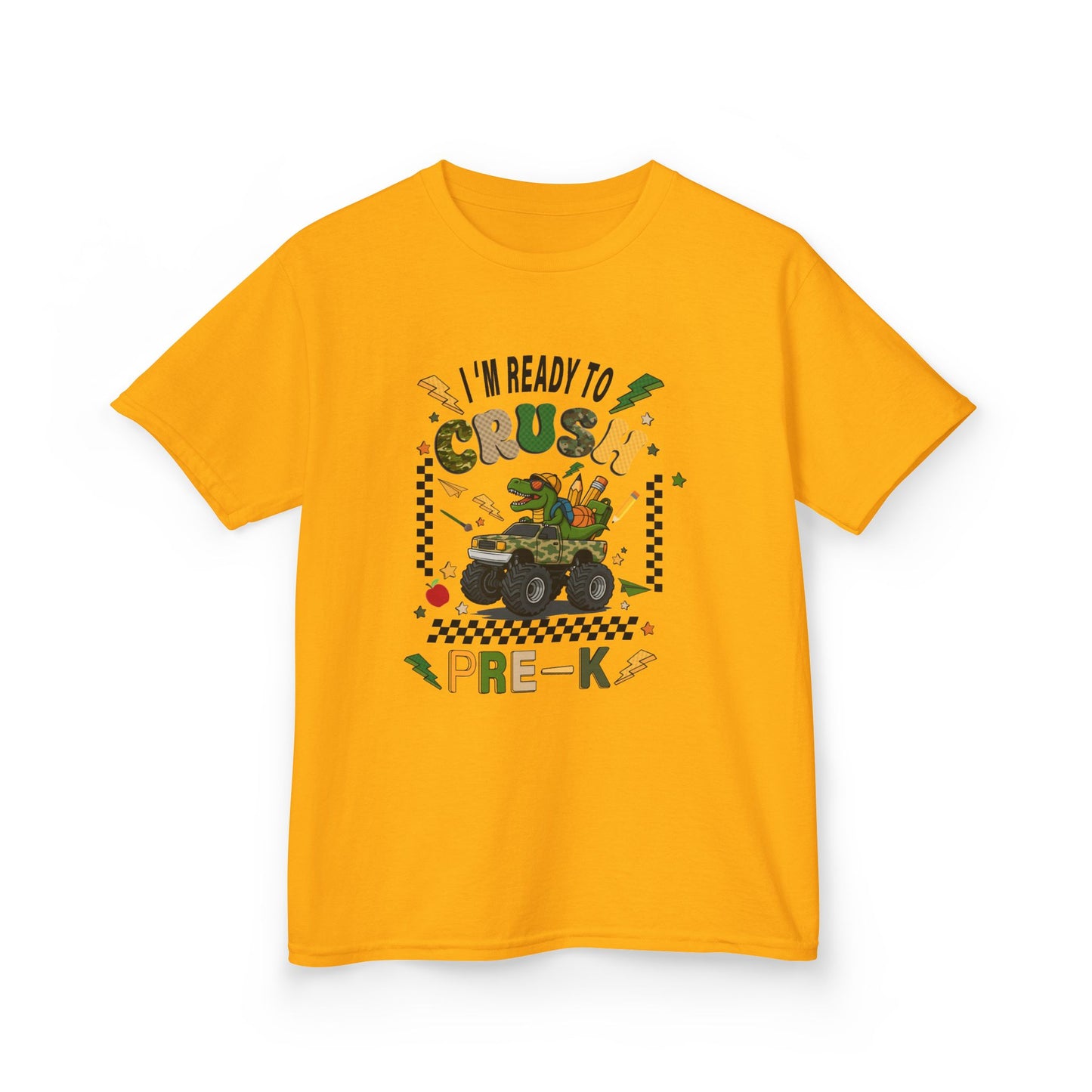 Kids Tee — “I’m Ready to Crush Pre-K” Monster Truck Preschool Shirt