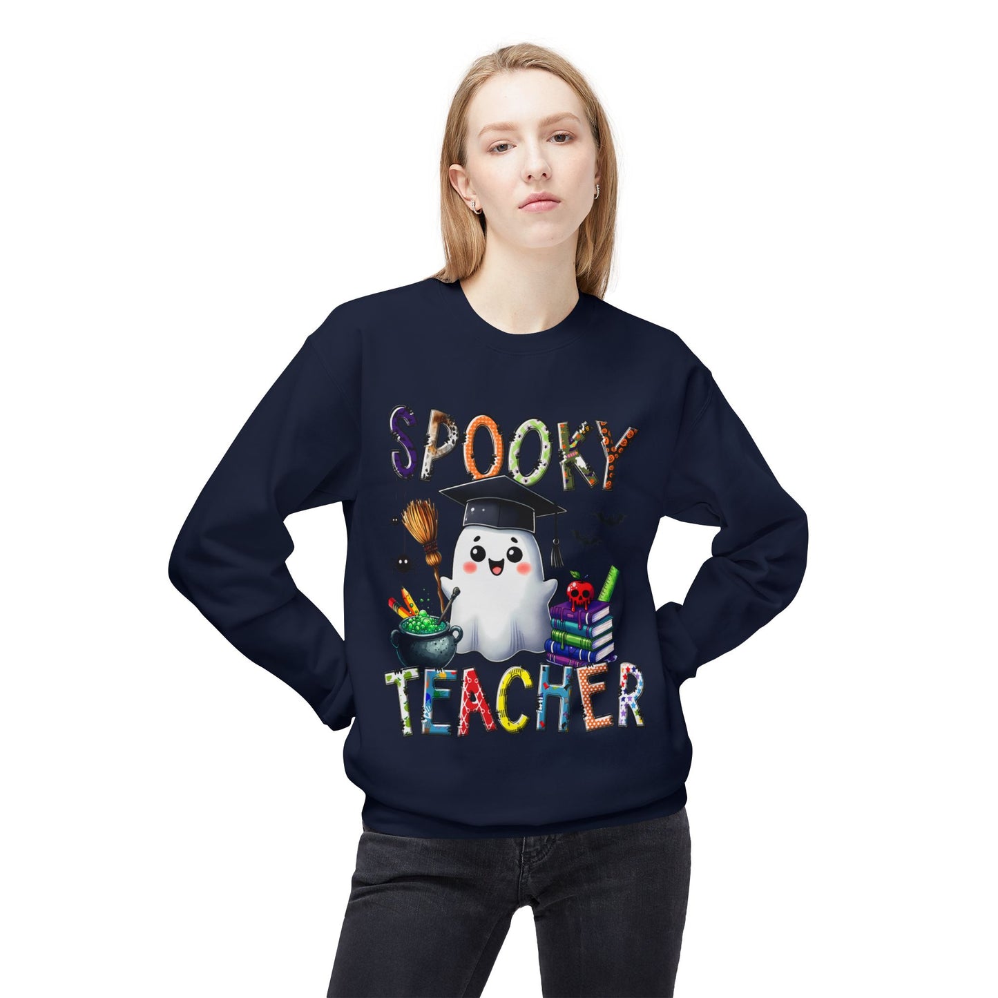 Spooky Teacher Sweatshirt – Halloween Cute Ghost