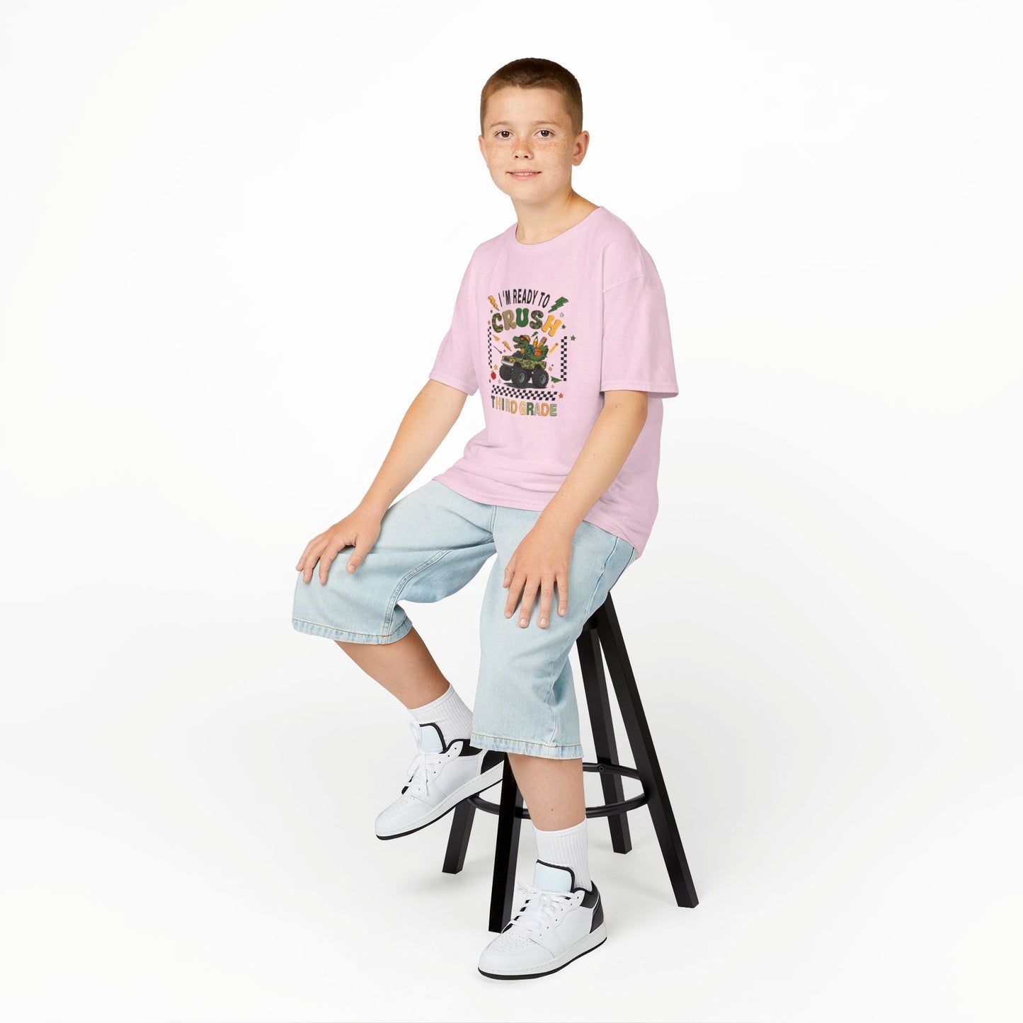 Kids Tee — “Ready to Crush Third Grade” Monster Truck Back-to-School Shirt