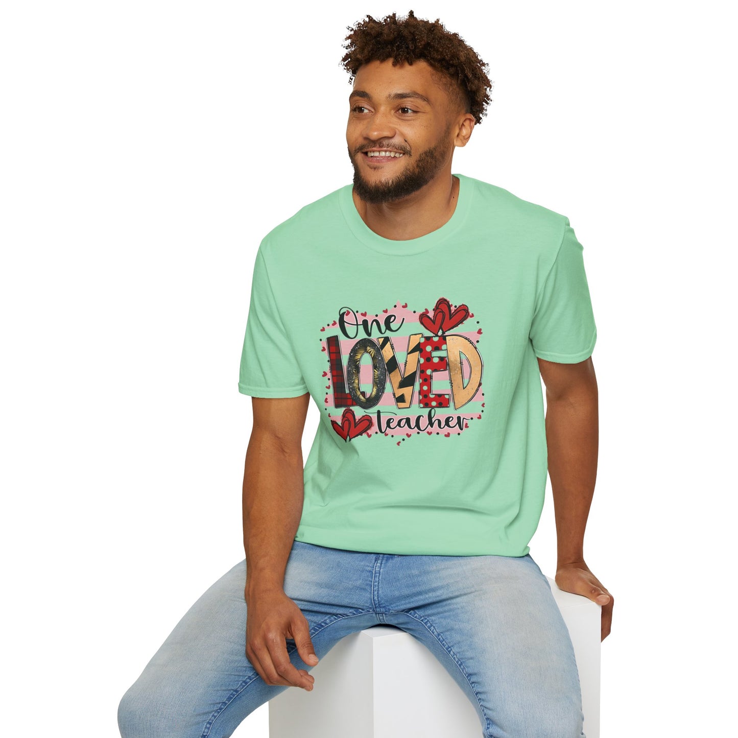 One Loved Teacher T-Shirt — Cute Plaid & Hearts Teacher Appreciation Tee