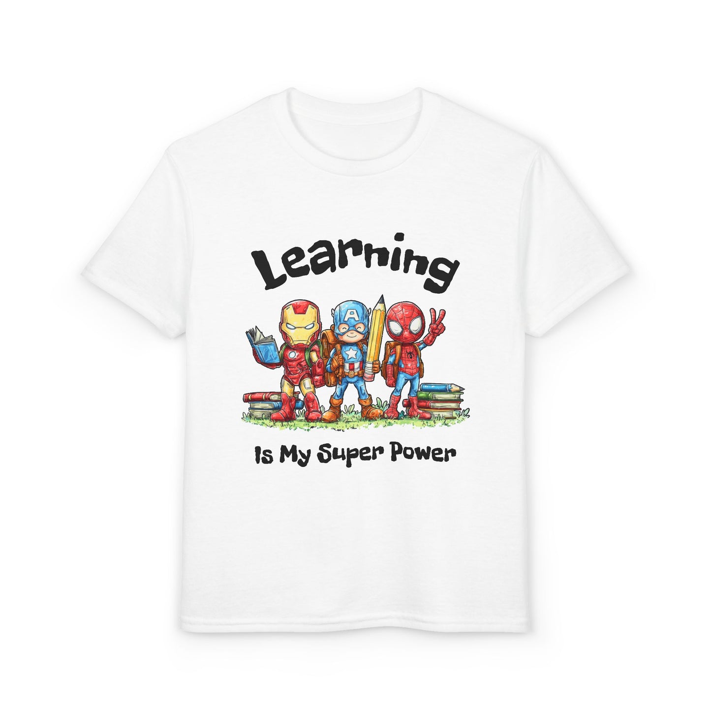 "Learning Is My Super Power" Youth Graphic Tee (Heroes Design)
