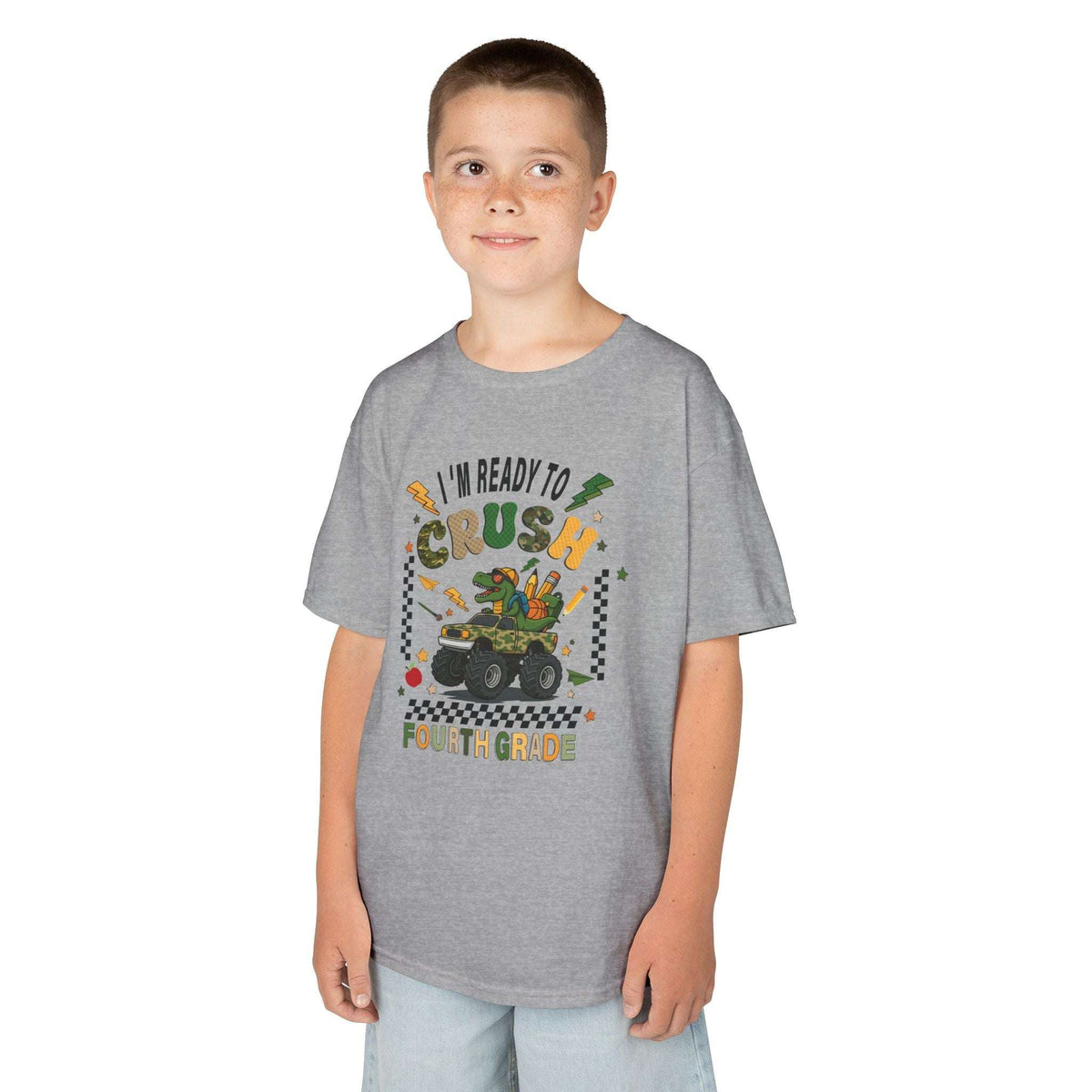 Kids 'I'm Ready to Crush Fourth Grade' Tee — Back-to-School Truck Graphic