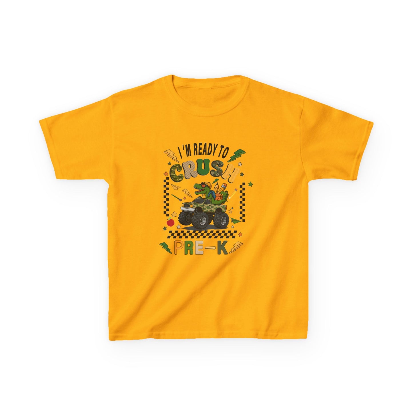 Kids Tee — “I’m Ready to Crush Pre-K” Monster Truck Preschool Shirt