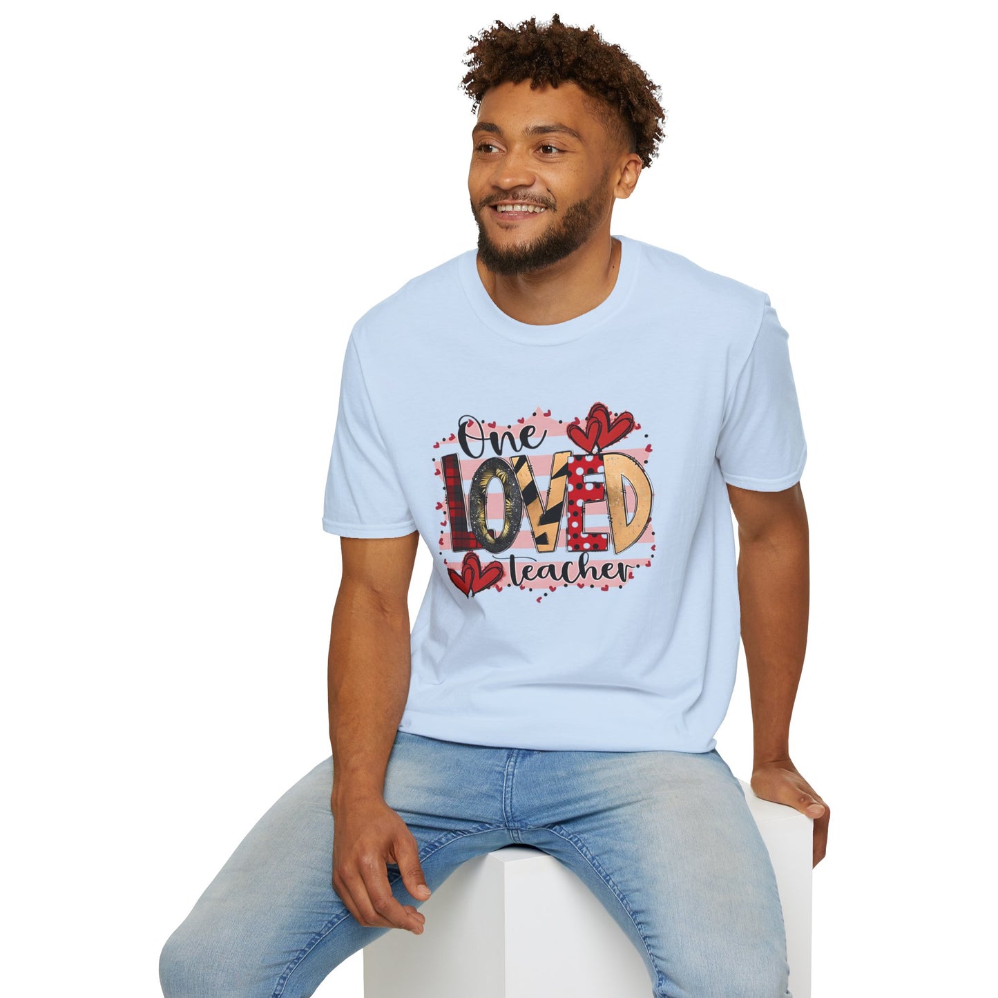 One Loved Teacher T-Shirt — Cute Plaid & Hearts Teacher Appreciation Tee