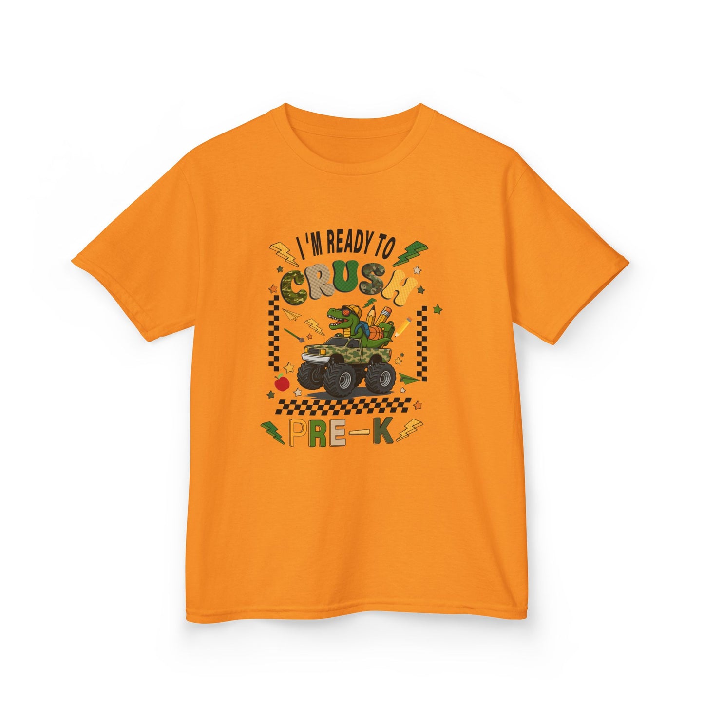 Kids Tee — “I’m Ready to Crush Pre-K” Monster Truck Preschool Shirt