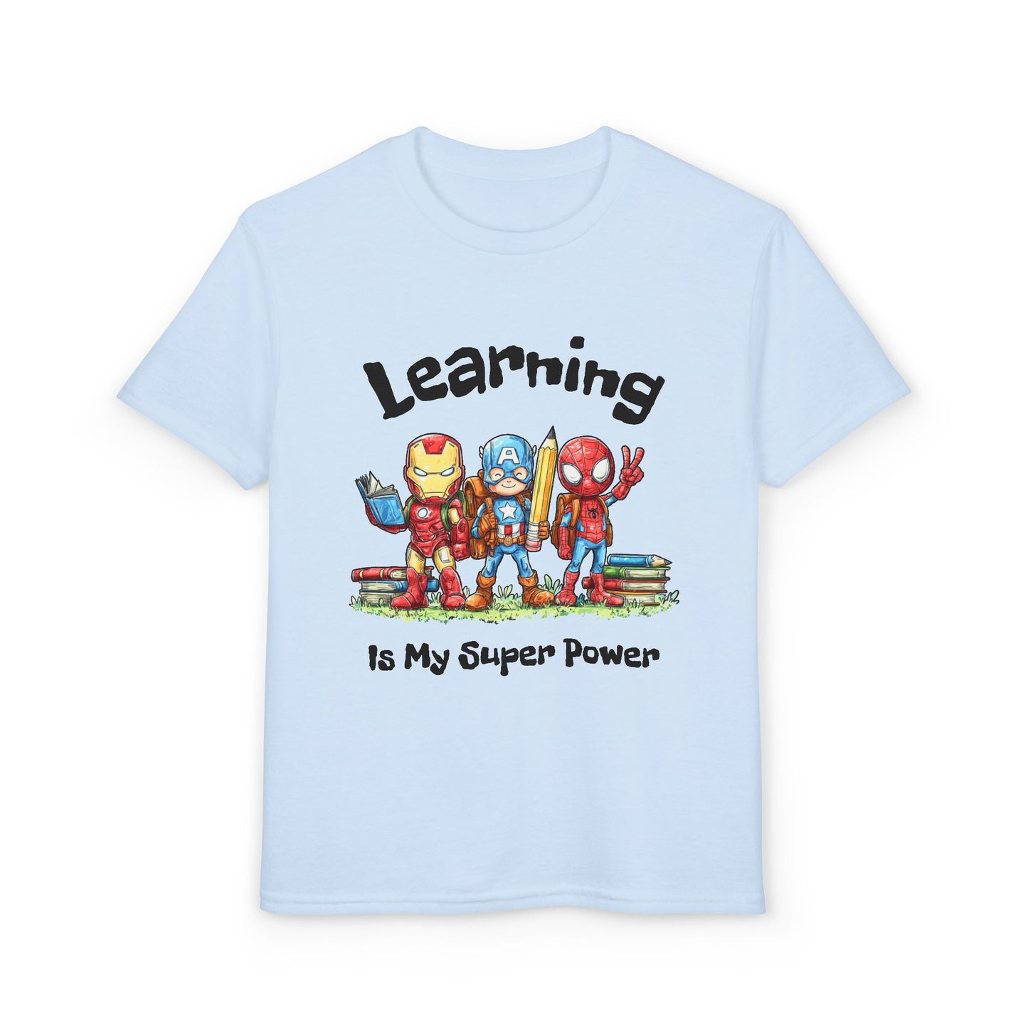 "Learning Is My Super Power" Youth Graphic Tee (Heroes Design)