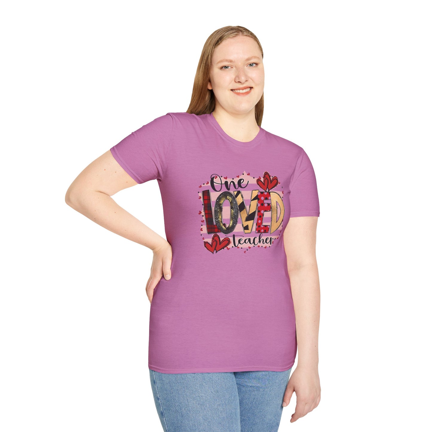One Loved Teacher T-Shirt — Cute Plaid & Hearts Teacher Appreciation Tee