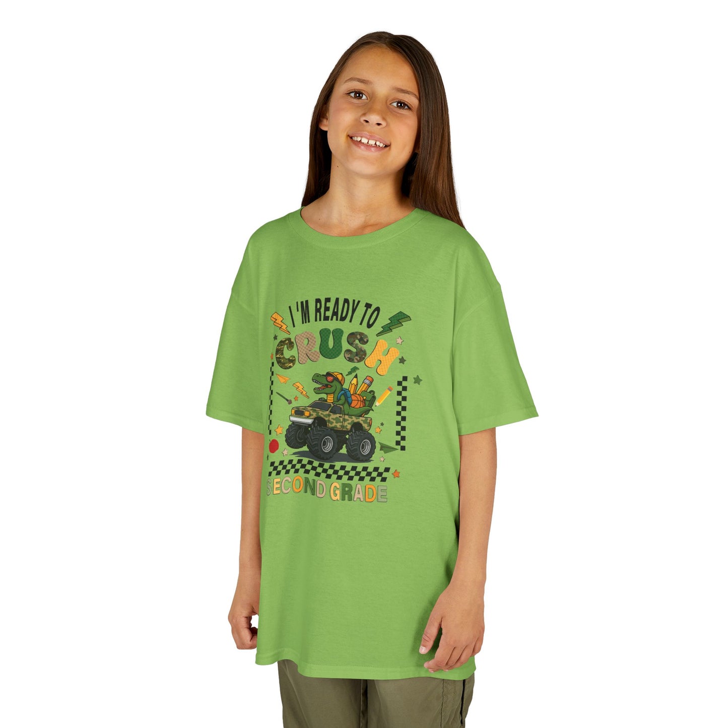 Kids Tee — "I'm Ready to Crush Second Grade" Monster Truck Back-to-School Shirt