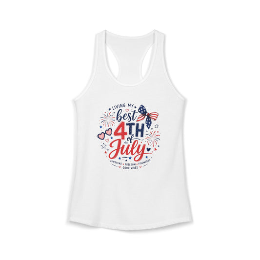 4th of July Women's Racerback Tank — Patriotic Independence Day Tank Top