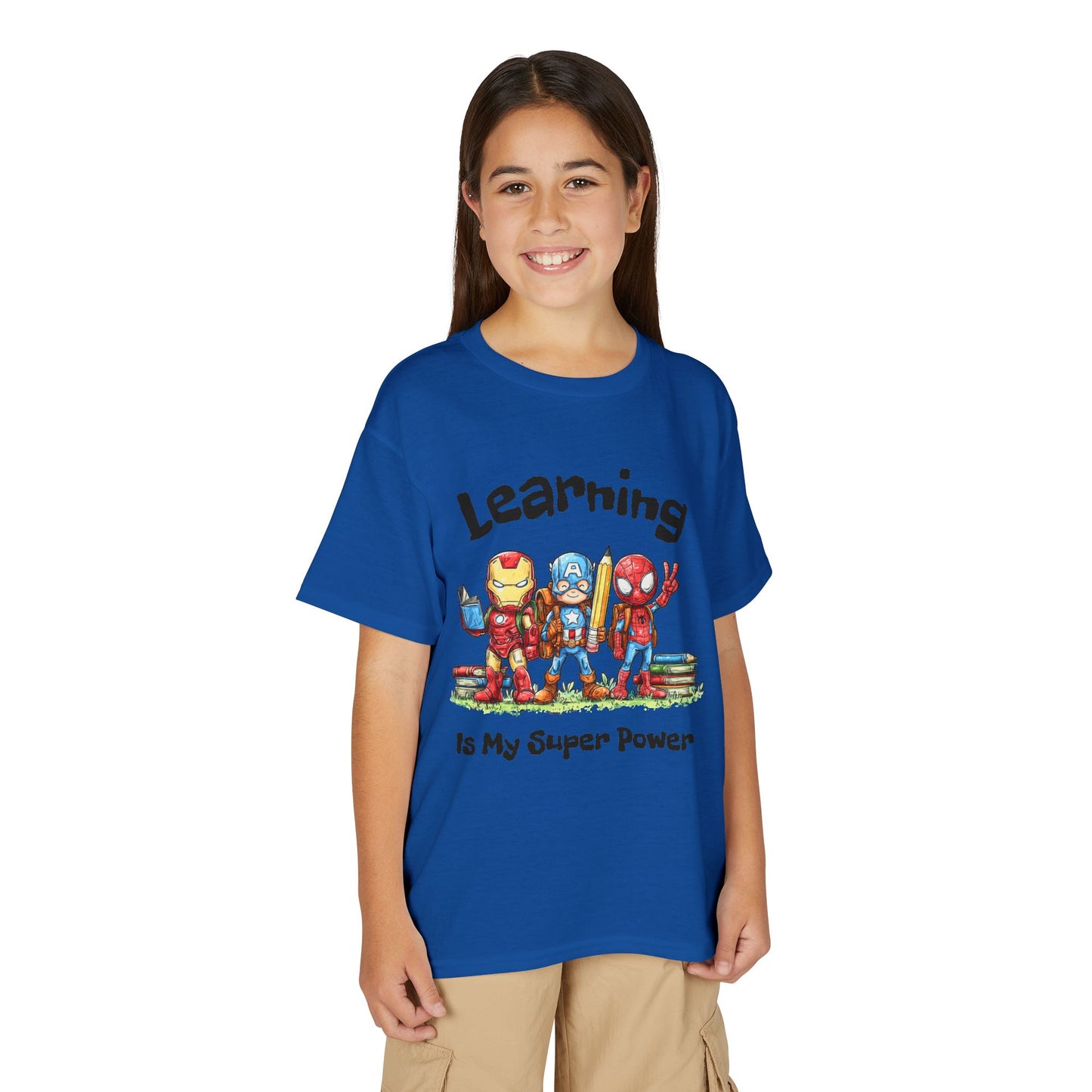 "Learning Is My Super Power" Youth Graphic Tee (Heroes Design)