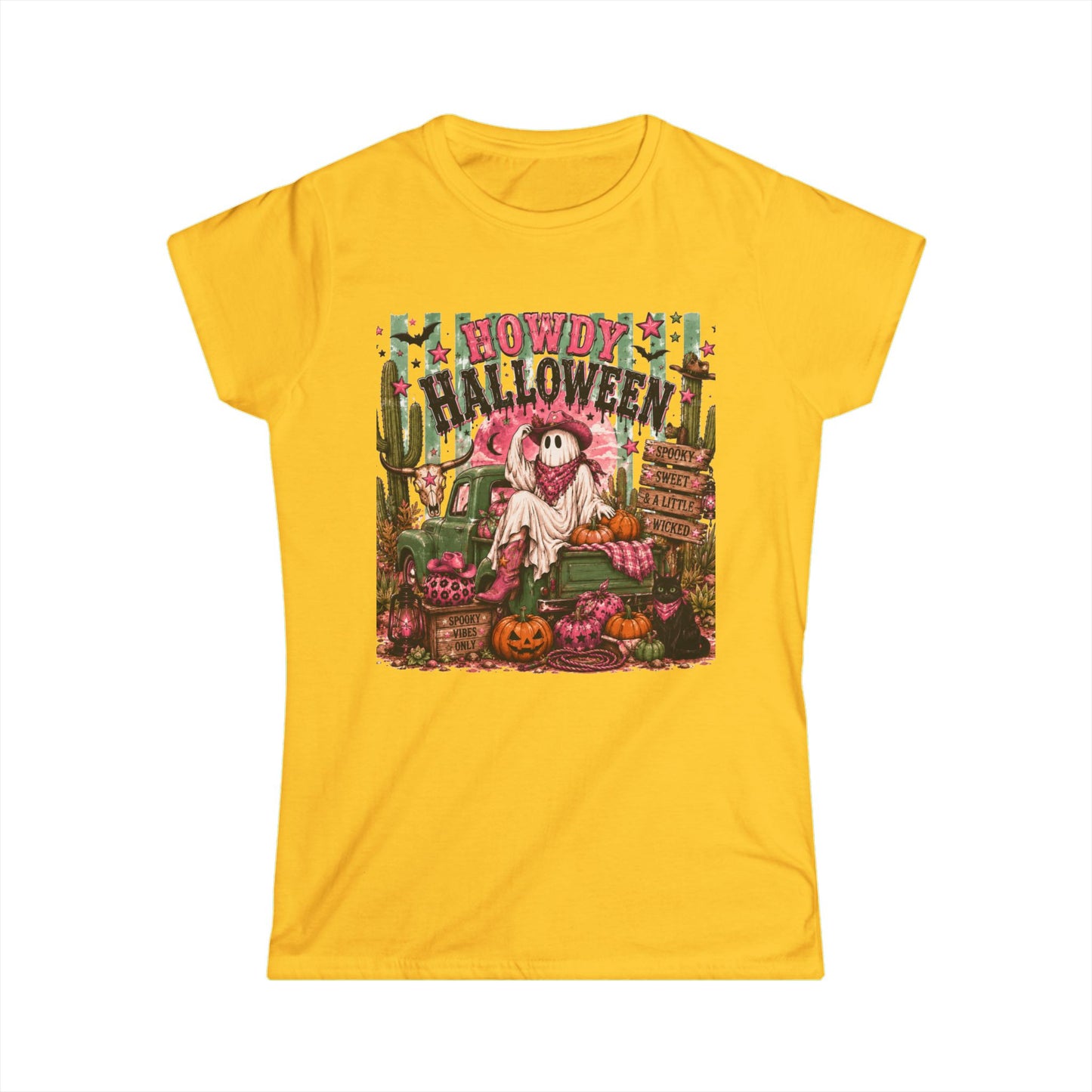 Howdy Halloween Pink Western Ghost Graphic Tee