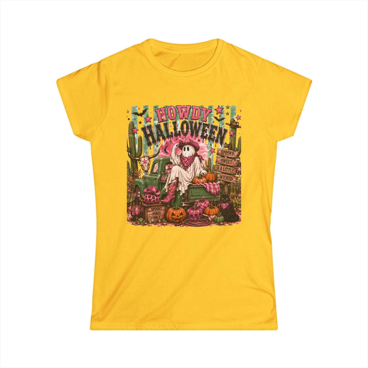 Howdy Halloween Pink Western Ghost Graphic Tee