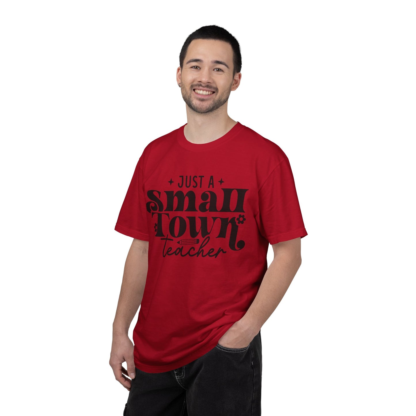 Just a Small Town Teacher T-Shirt — Retro Script Teacher Gift