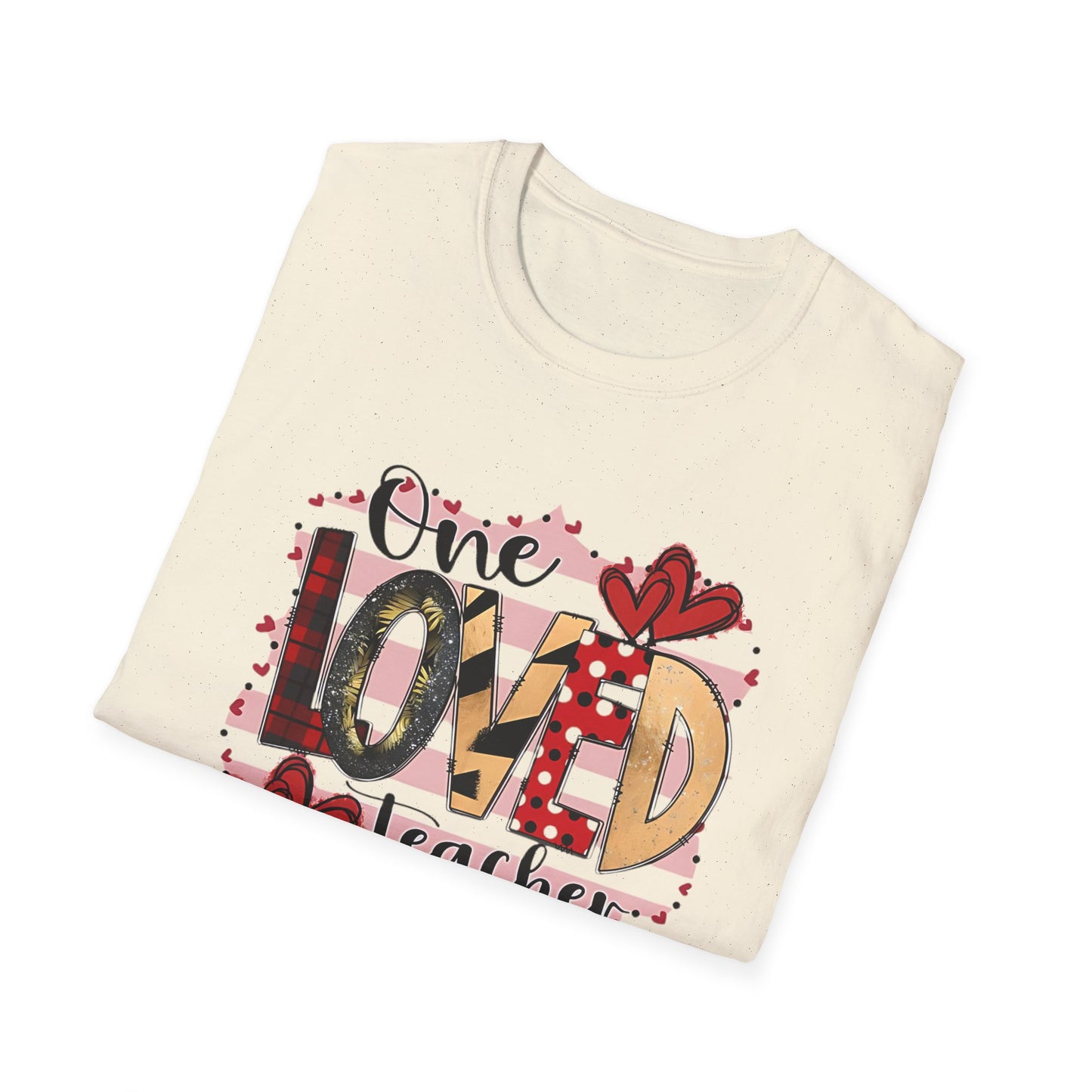 One Loved Teacher T-Shirt — Cute Plaid & Hearts Teacher Appreciation Tee