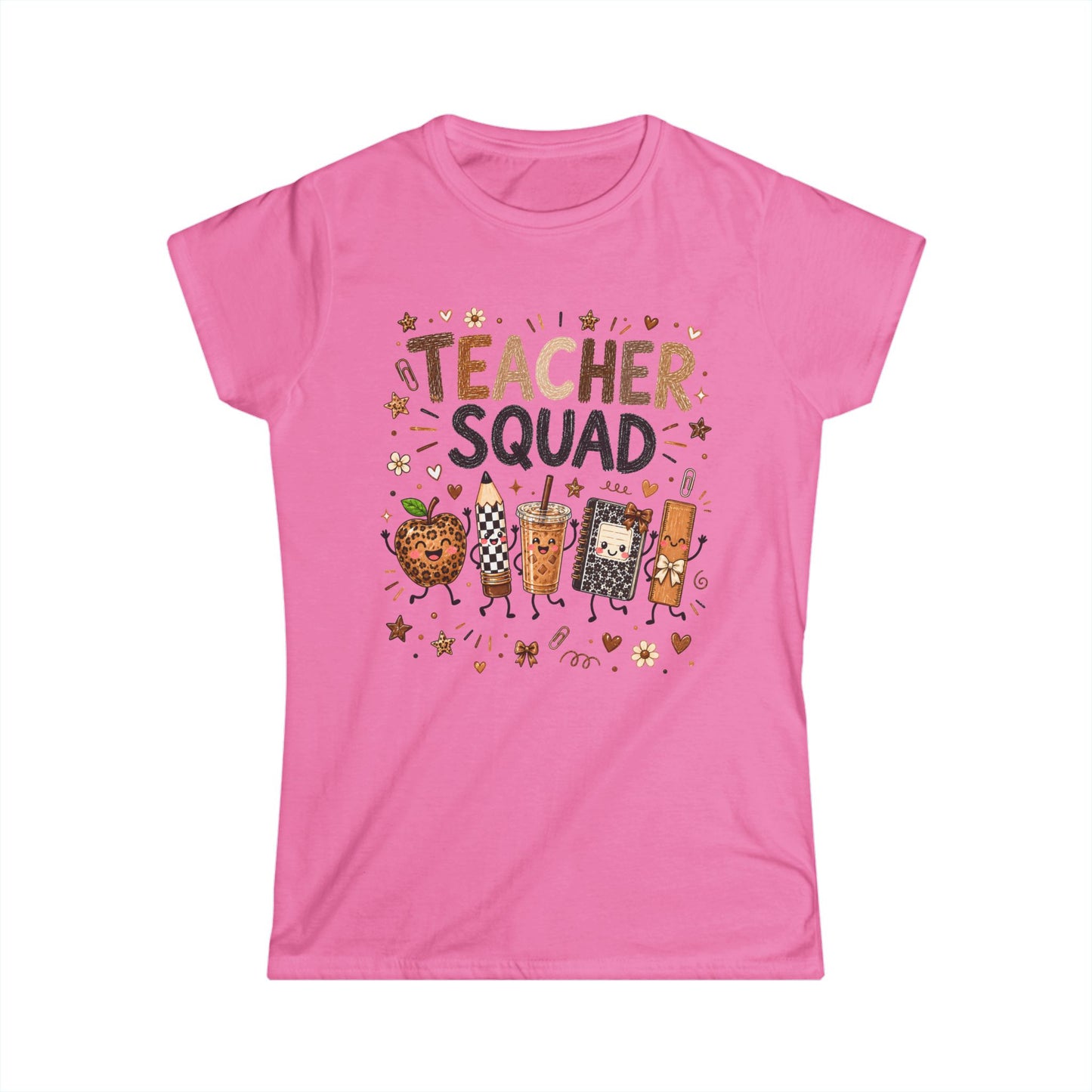 Teacher Squad T-Shirt — Cute School Supplies Graphic Tee for Female Teachers