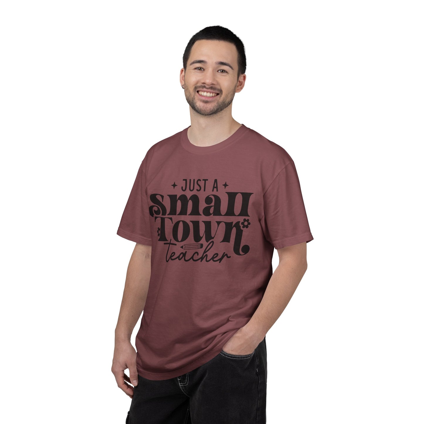 Just a Small Town Teacher T-Shirt — Retro Script Teacher Gift