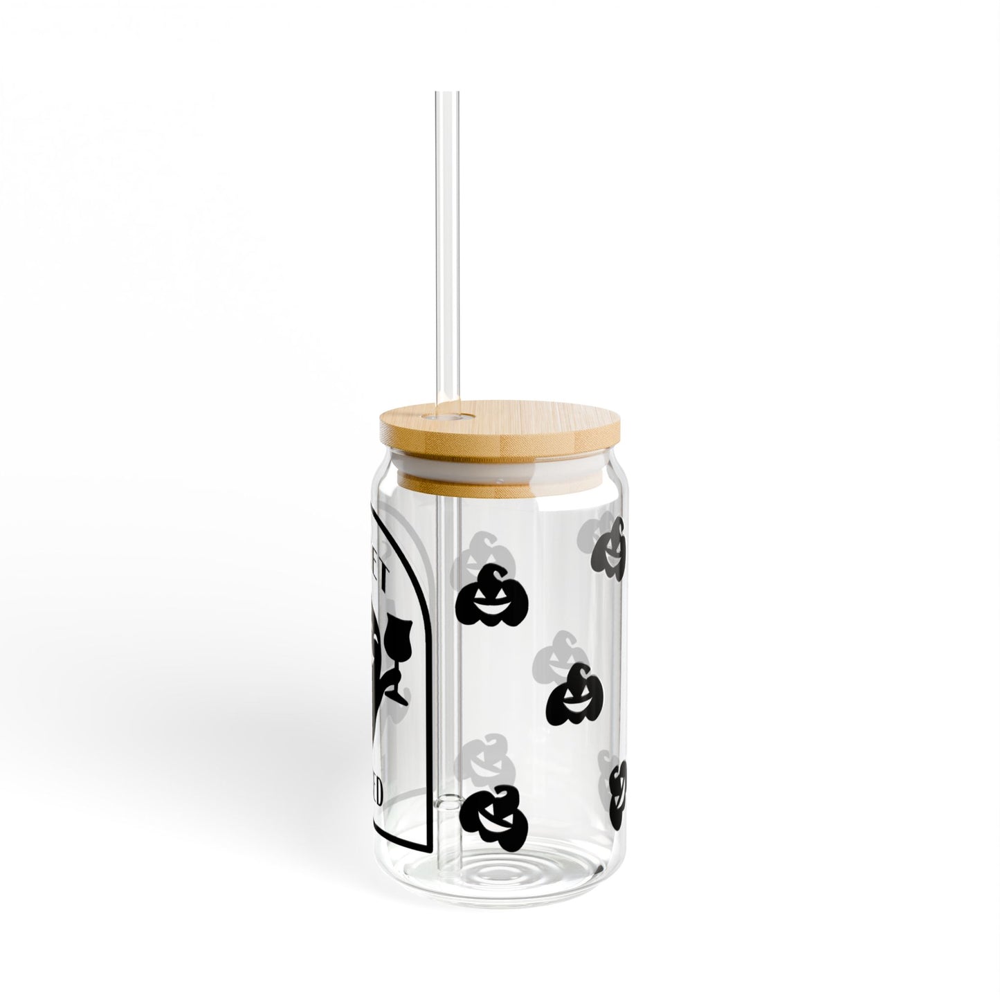 Halloween 'Sheet Faced' Sipper Glass - 16oz Funny Ghost Pumpkin Straw Cup