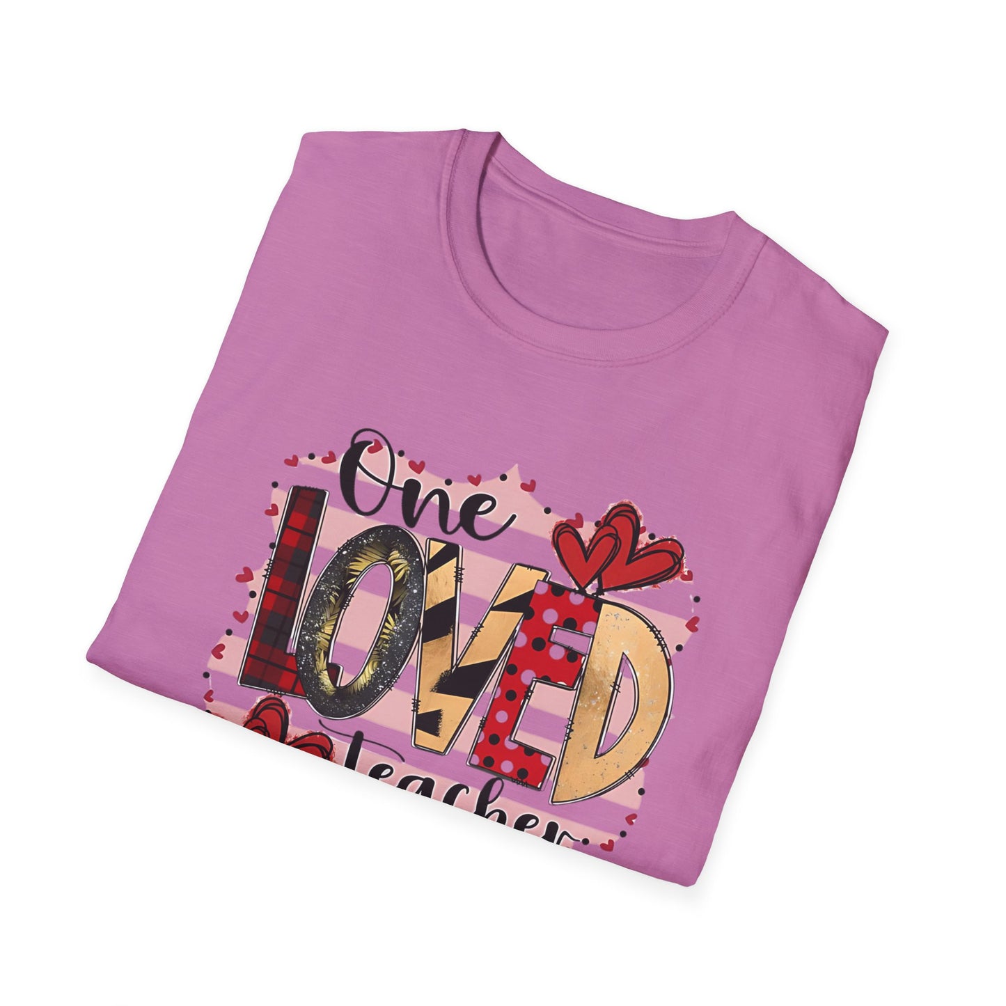 One Loved Teacher T-Shirt — Cute Plaid & Hearts Teacher Appreciation Tee