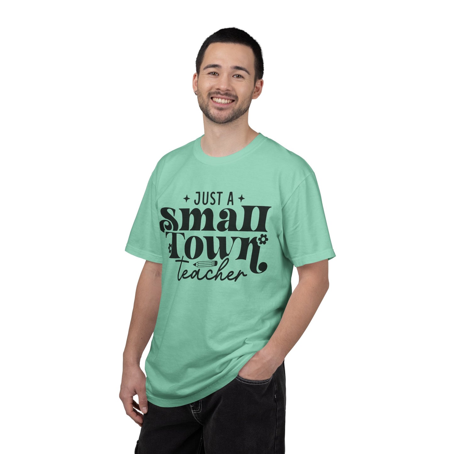 Just a Small Town Teacher T-Shirt — Retro Script Teacher Gift